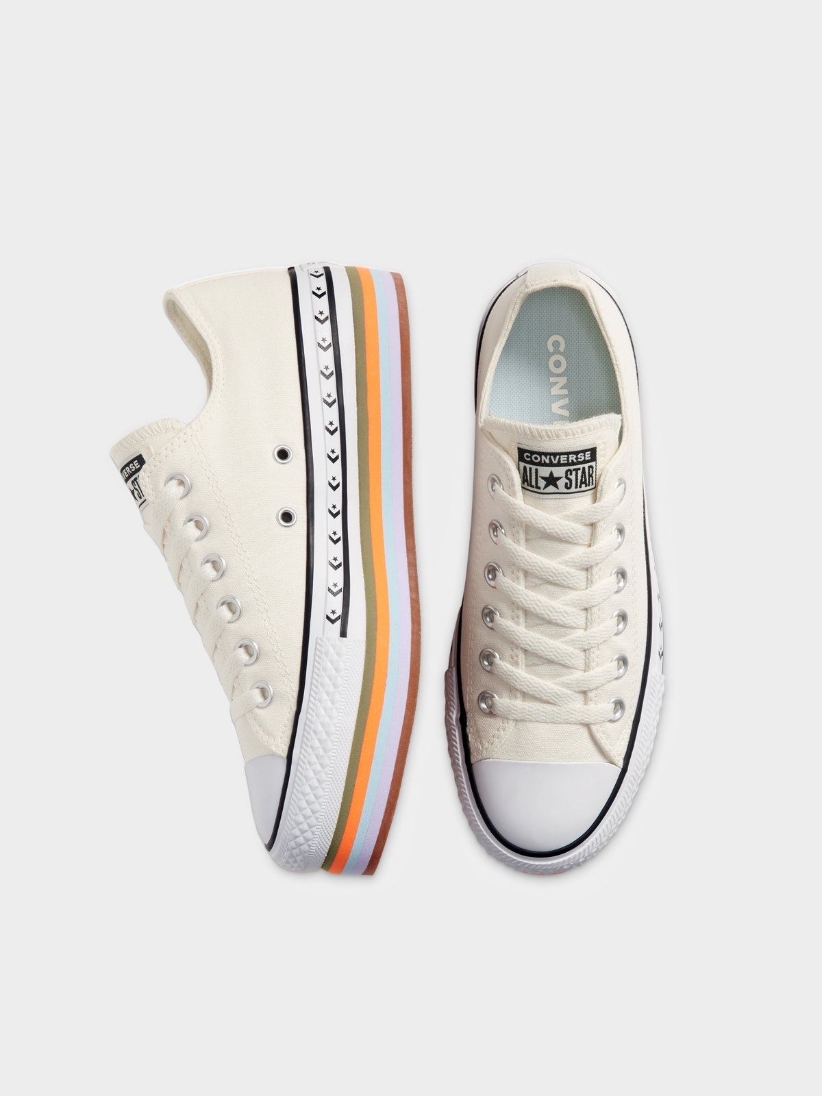 Converse Chuck Taylor All Star Patform Layer Sneakers White Pomelo Fashion