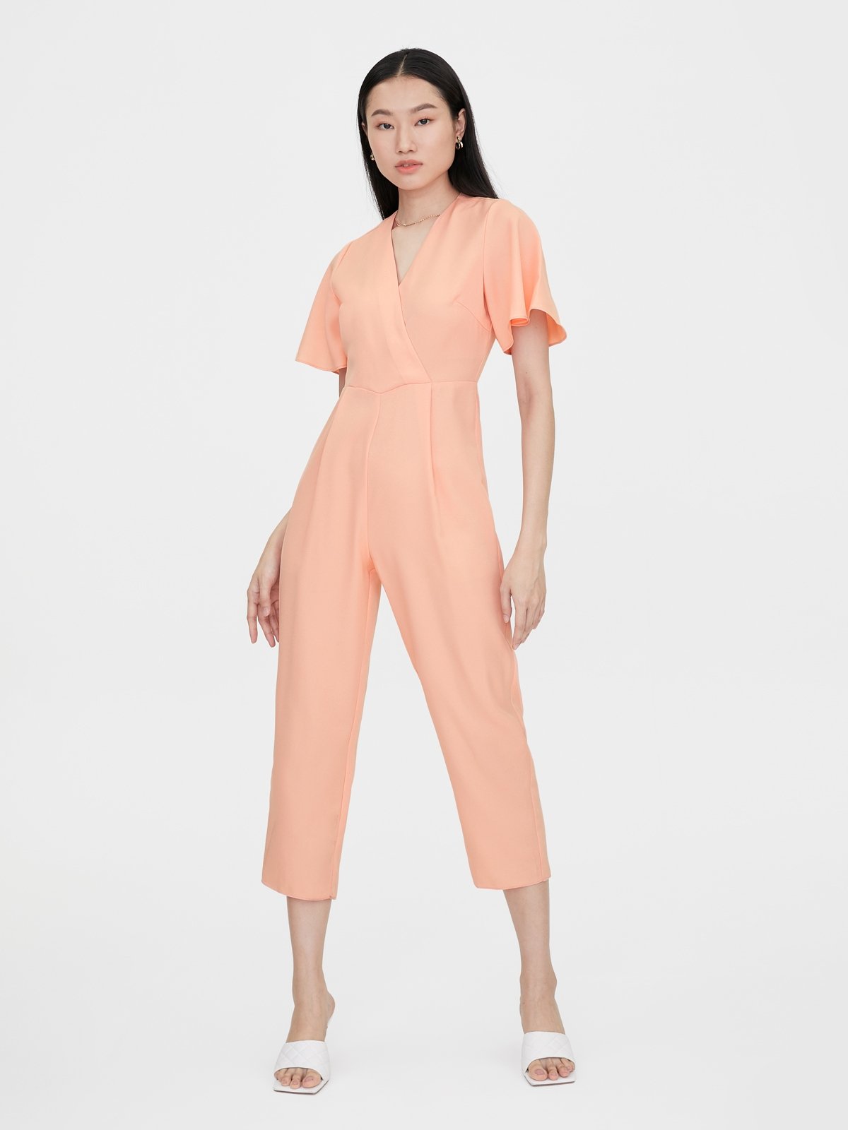 Buy Label Deepika Nagpal Peach Luxury Heavy Crepe. Polyester Color Block  Jumpsuit Online | Aza Fashions