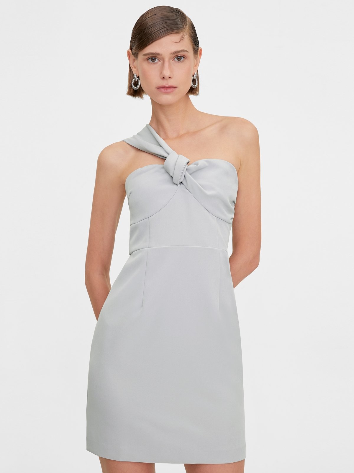 Topshop bow twist hot sale textured midi dress