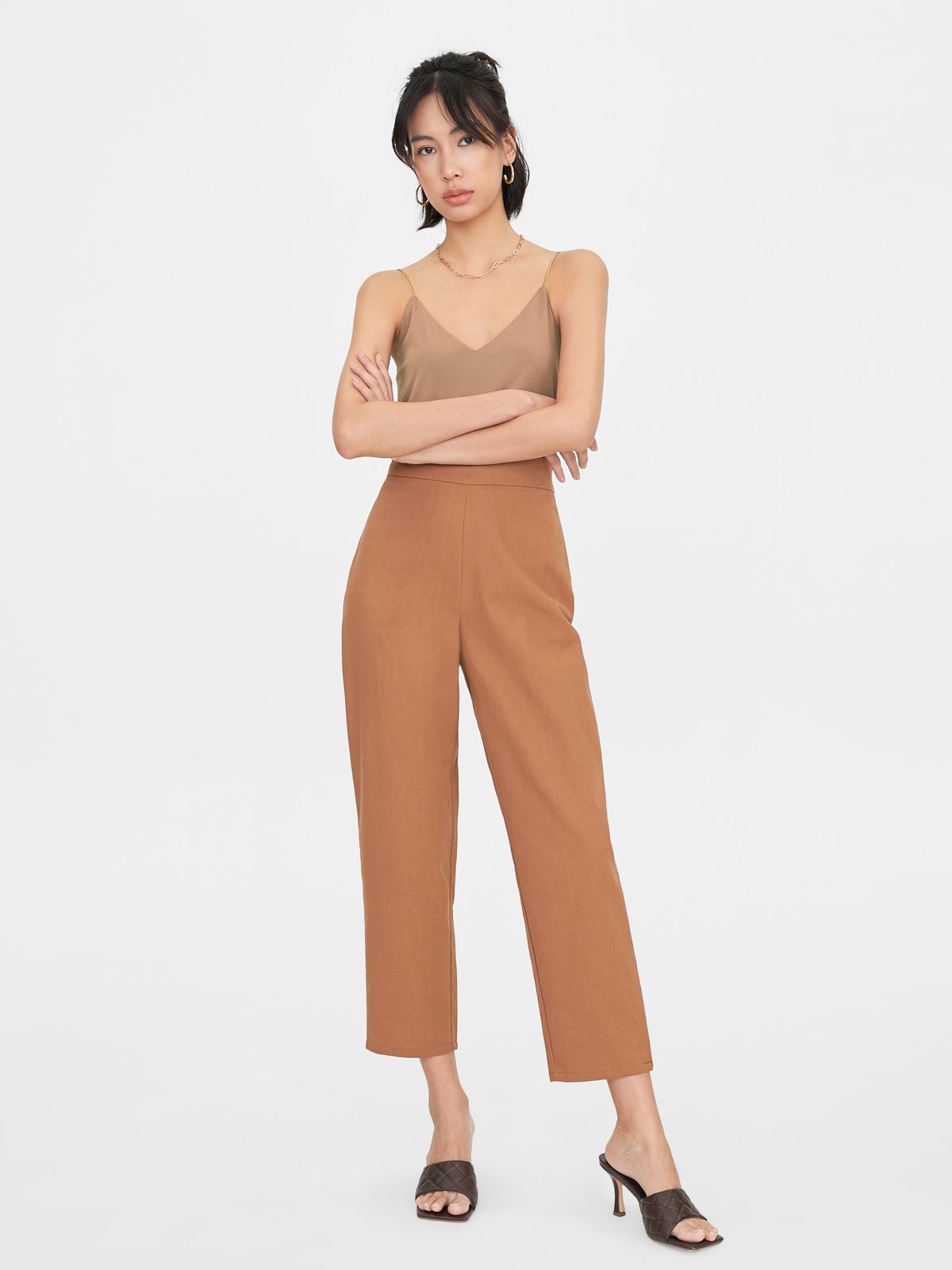 Linen peg leg trousers outlet