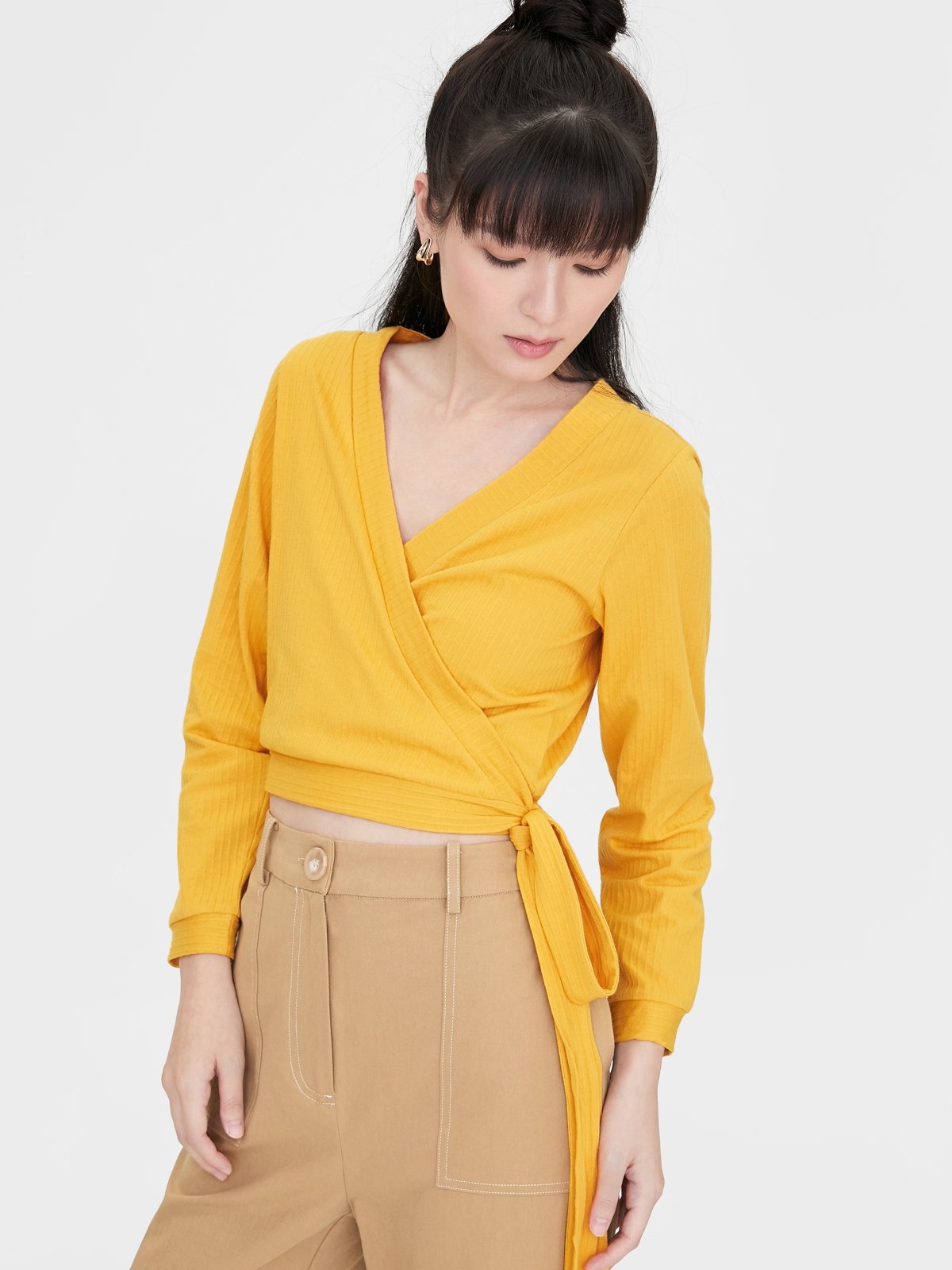 Cropped wrap cardigan best sale