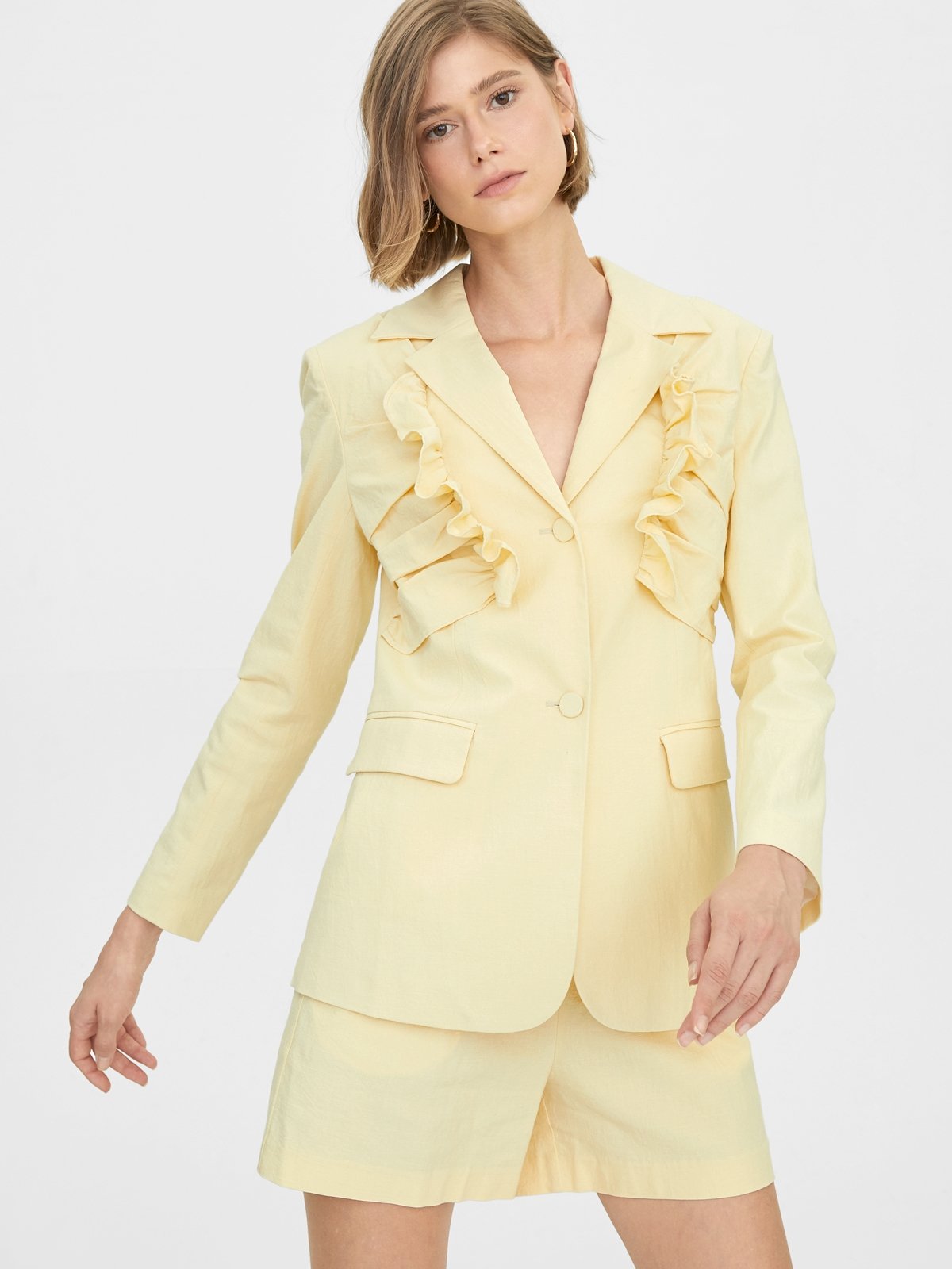 Frill sleeve blazer outlet