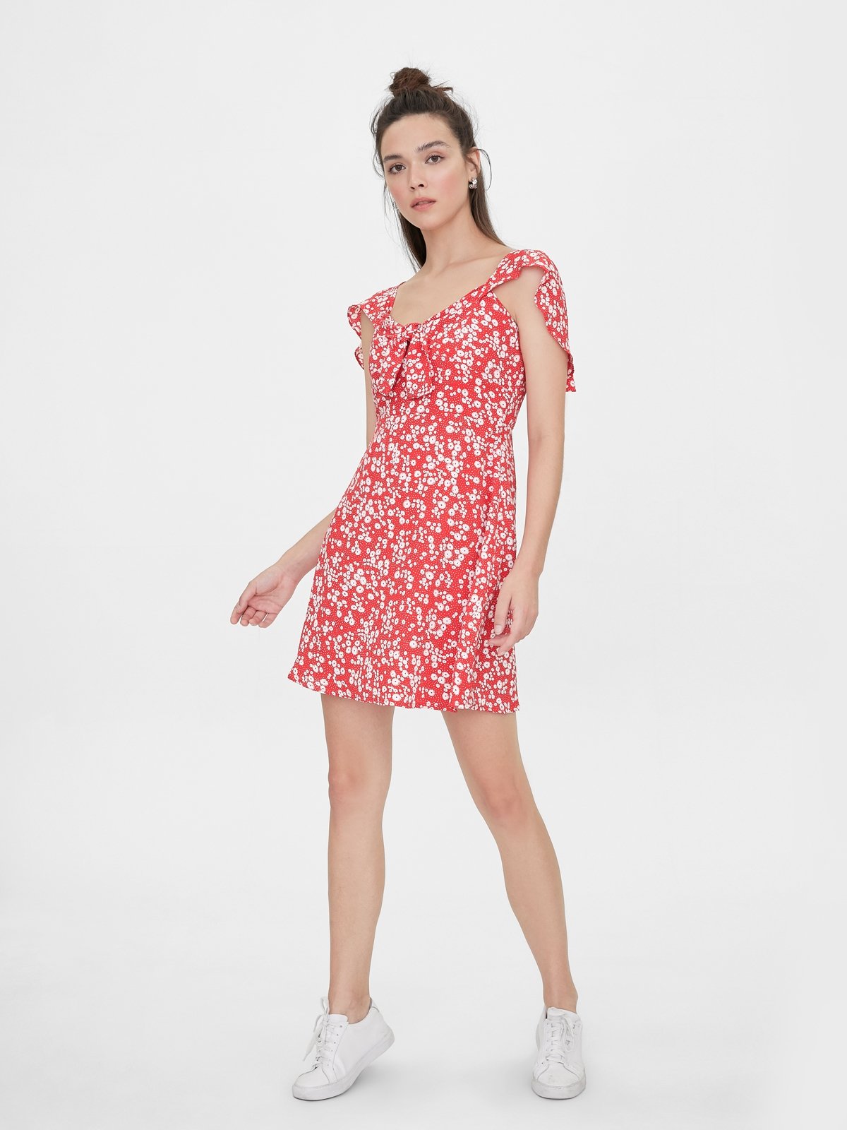 Cap sleeve floral dress outlet