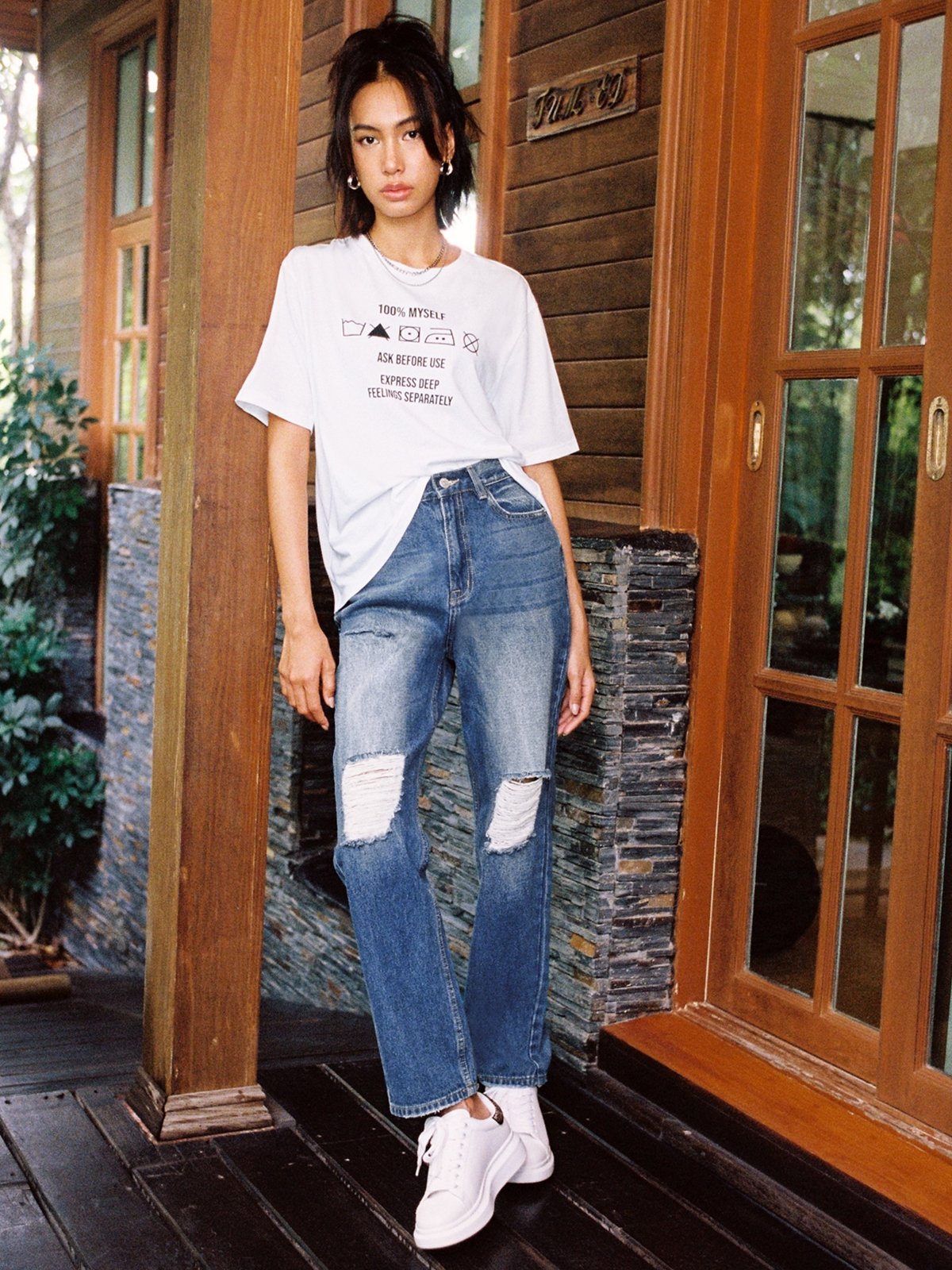 Ripped High Waist Jeans