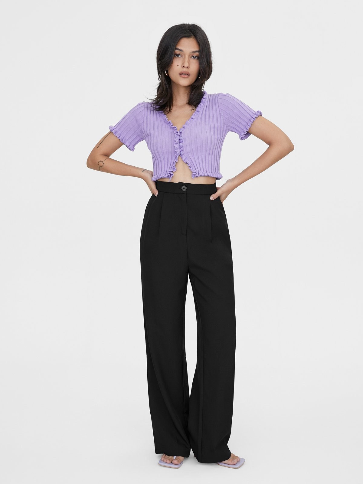 Purple button on sale up sweater