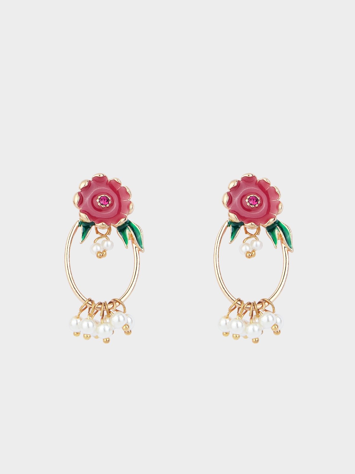 Fuchsia discount flower earrings