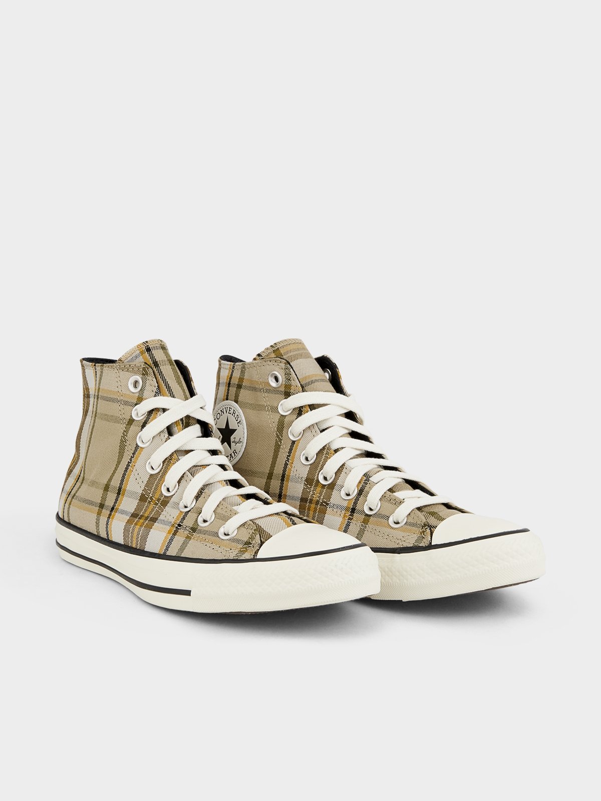 Hi Chuck Taylor All Star Plaid Sneakers Khaki Pomelo Fashion