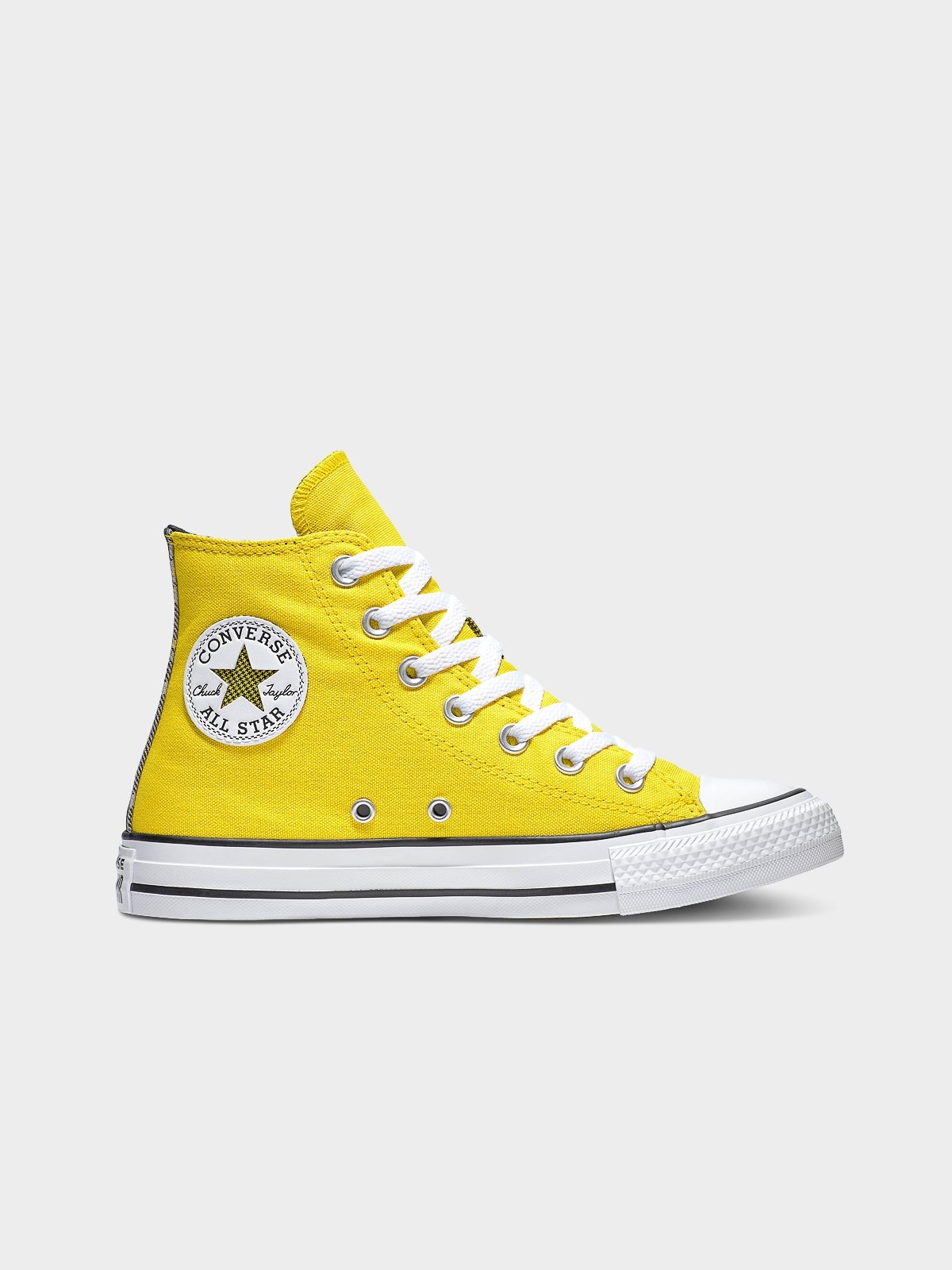 Hi Chuck Taylor All Star Plaid Accent Sneakers Yellow