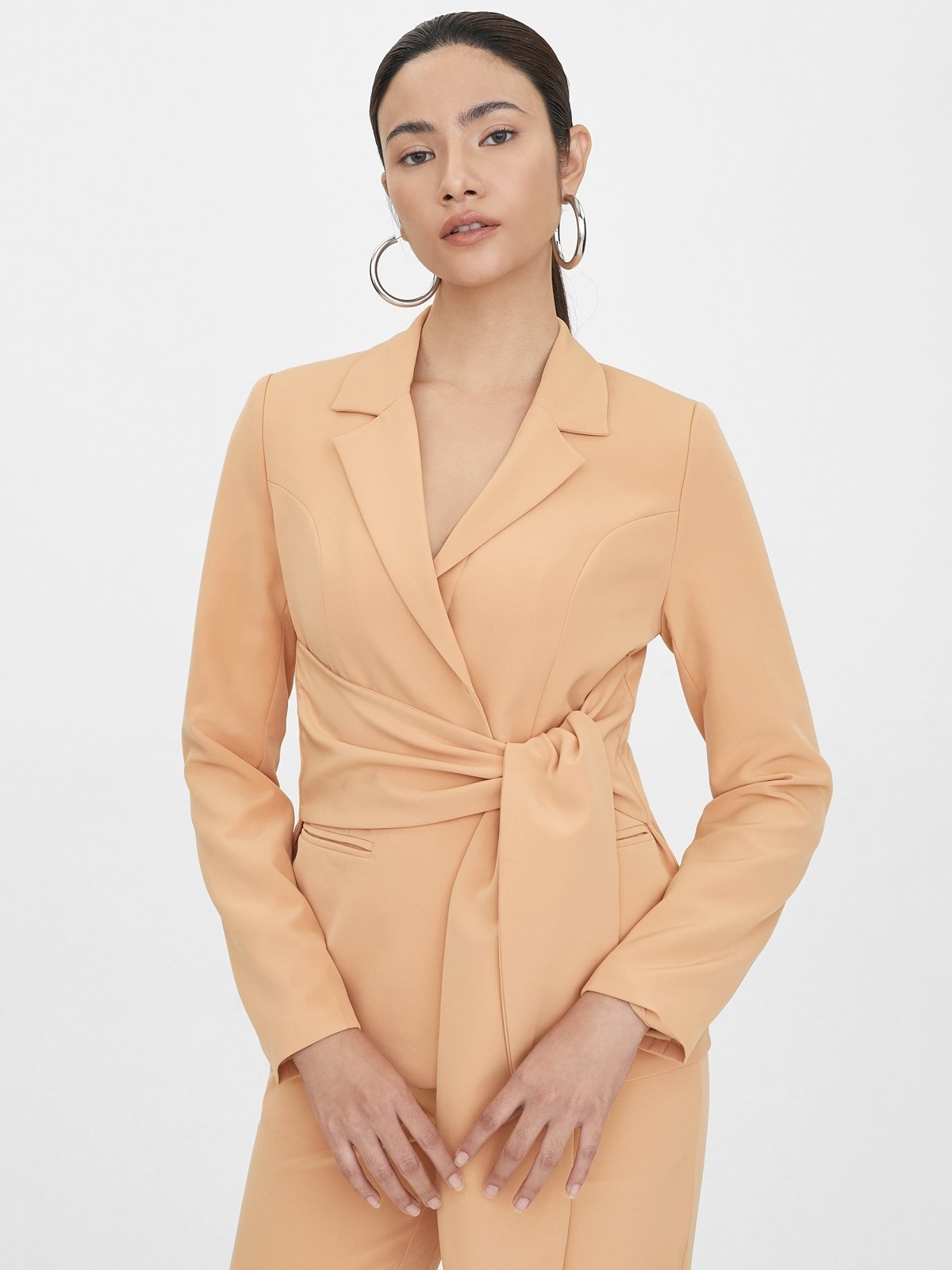 Tie waist blazer online