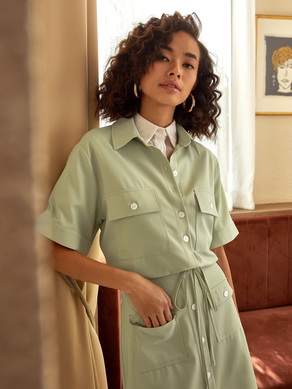 Smock top with pockets clearance