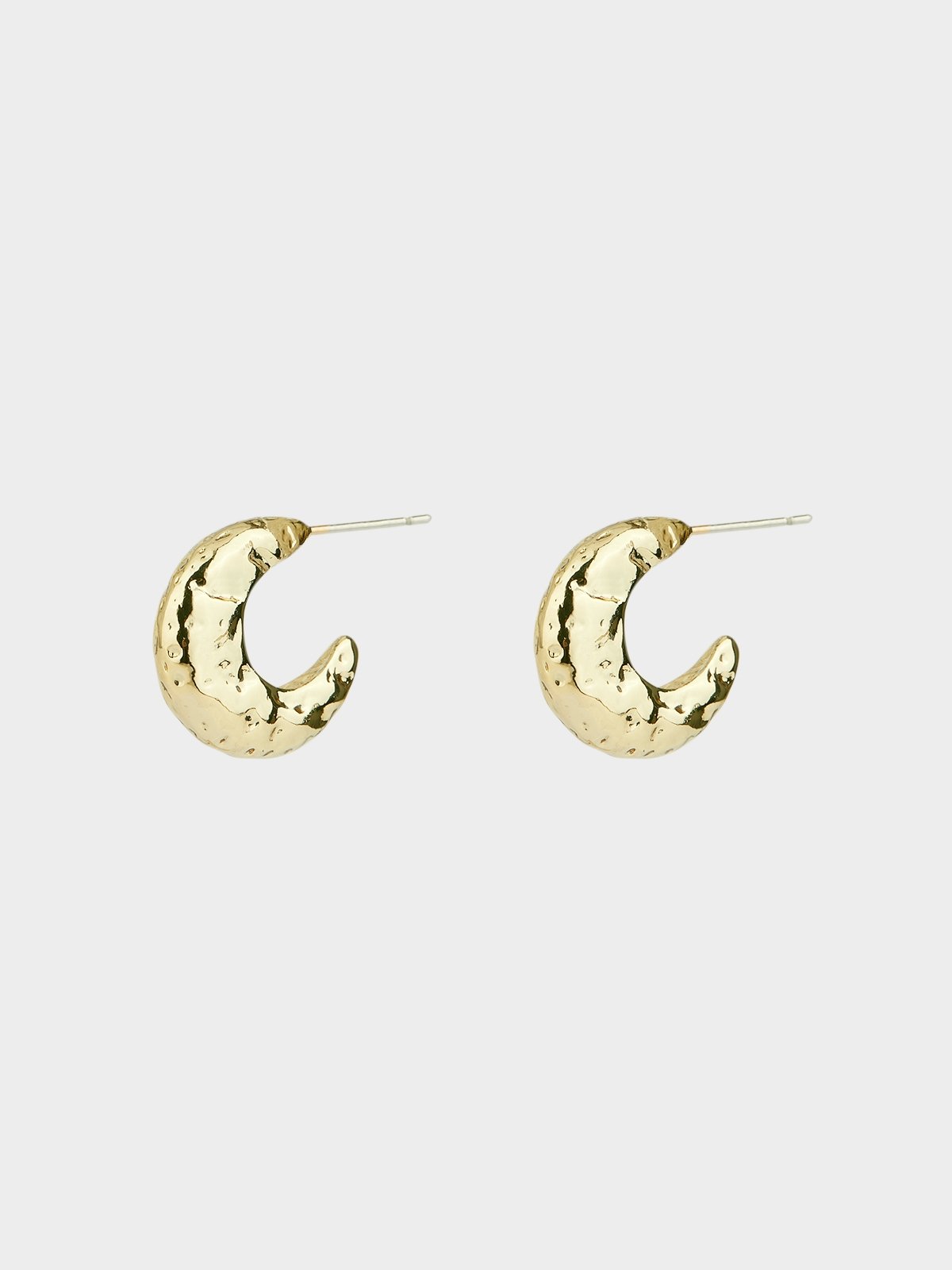 Gold moon discount hoop earrings