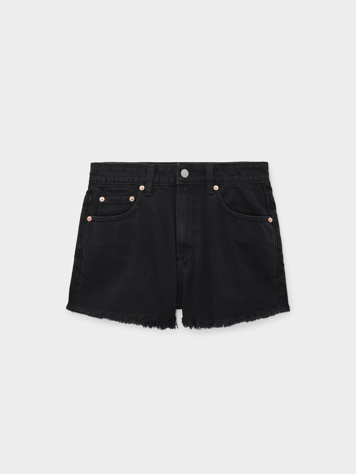 Black high waisted frayed shorts store