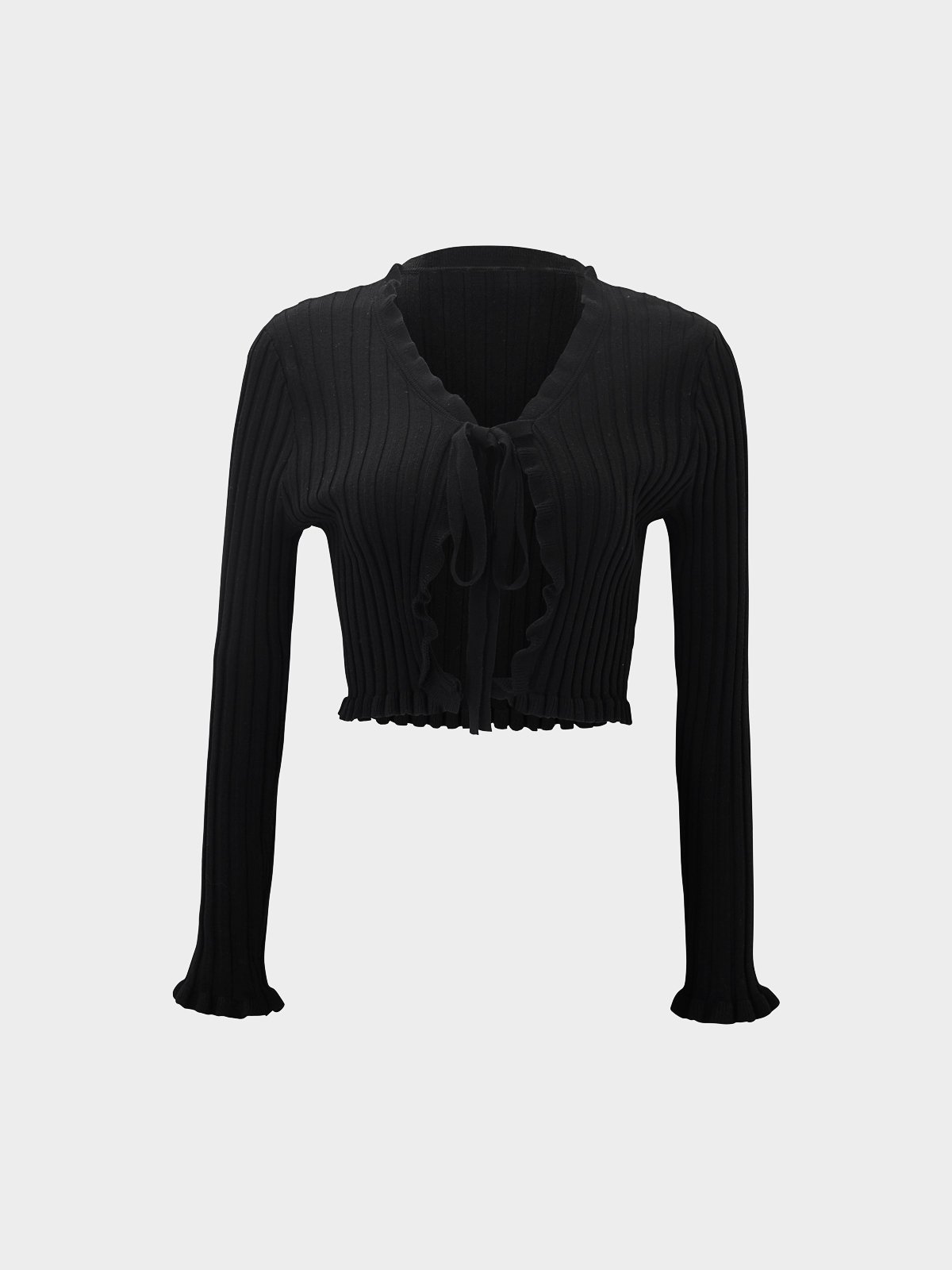 Black frill deals cardigan