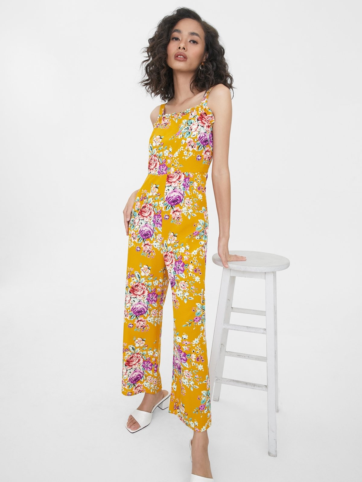 Target yellow clearance floral jumpsuit