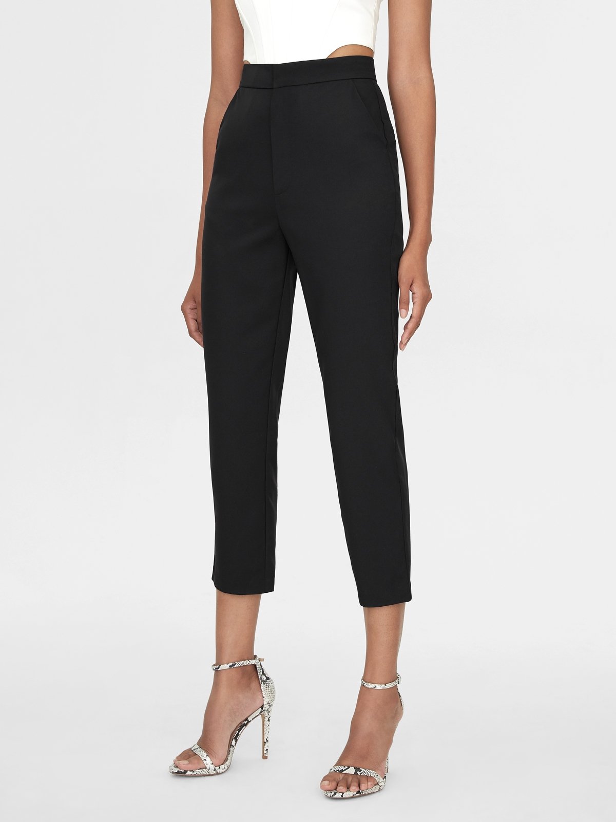 Cropped Chino Pants Black