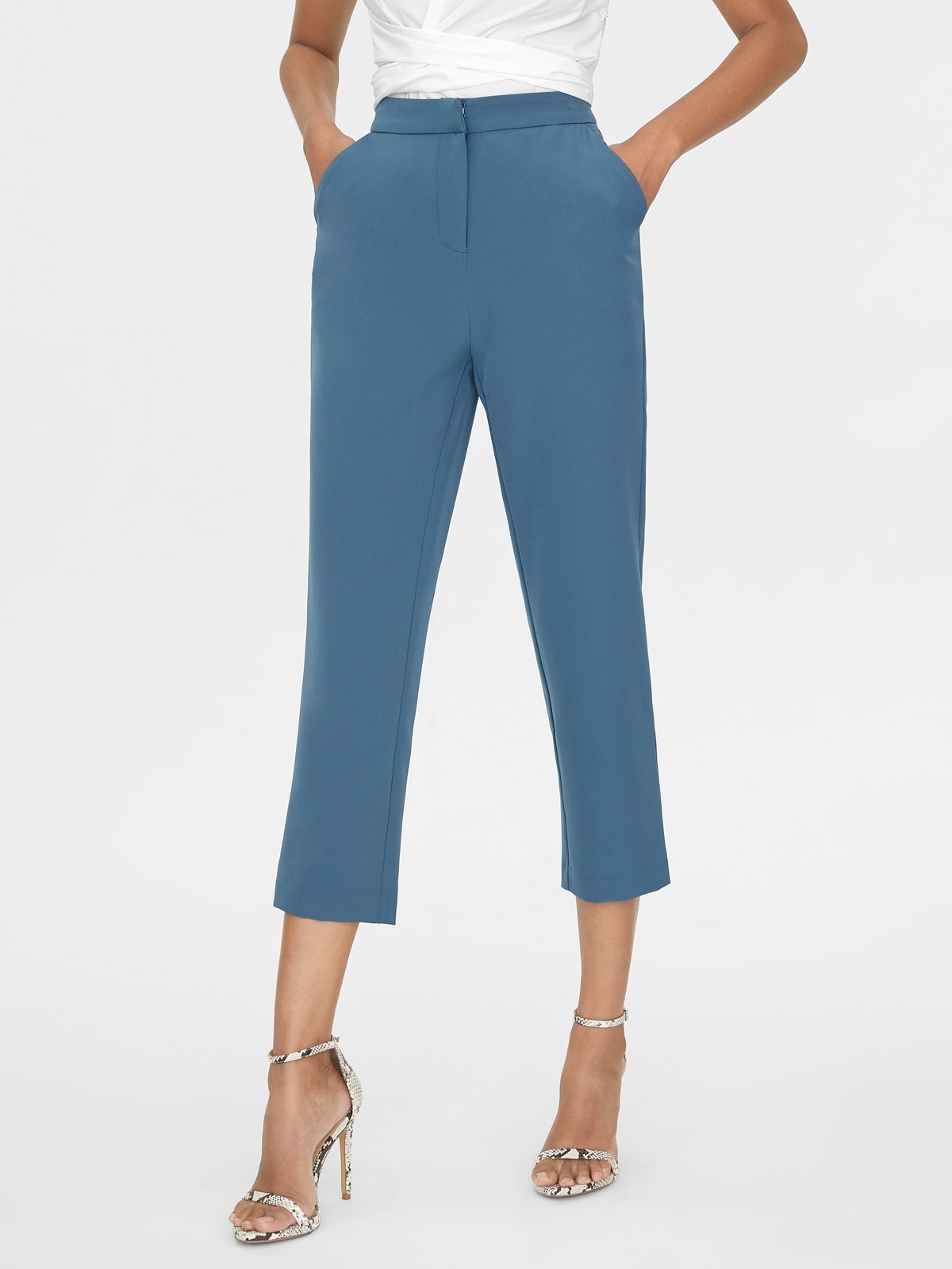 Light blue cheap crop pants