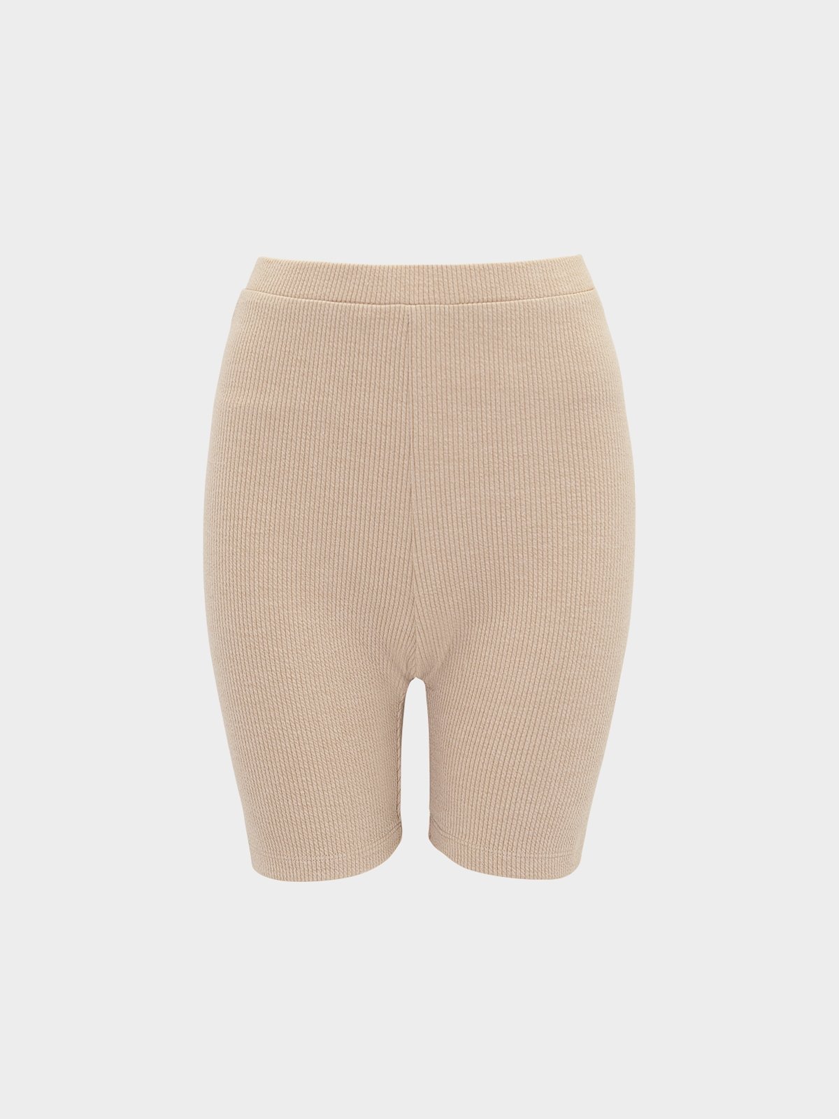 Ribbed Biker Shorts Beige Pomelo Fashion