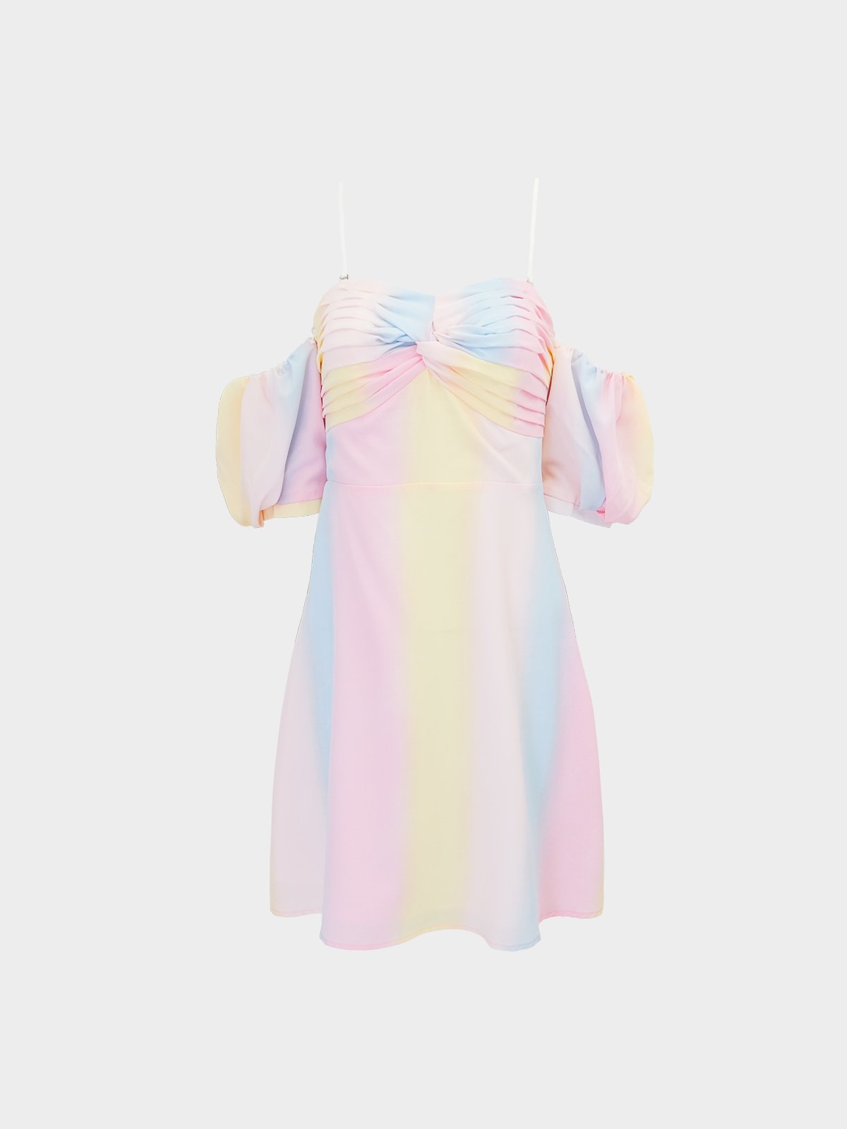 Rainbow off the shoulder sale dress