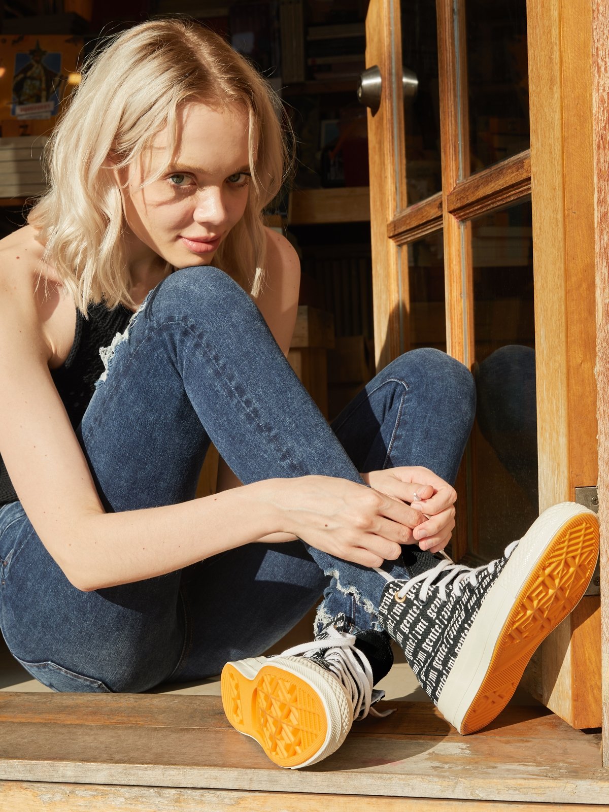 Ox Chuck 70 Mi Gente Print Sneakers Black White Pomelo Fashion