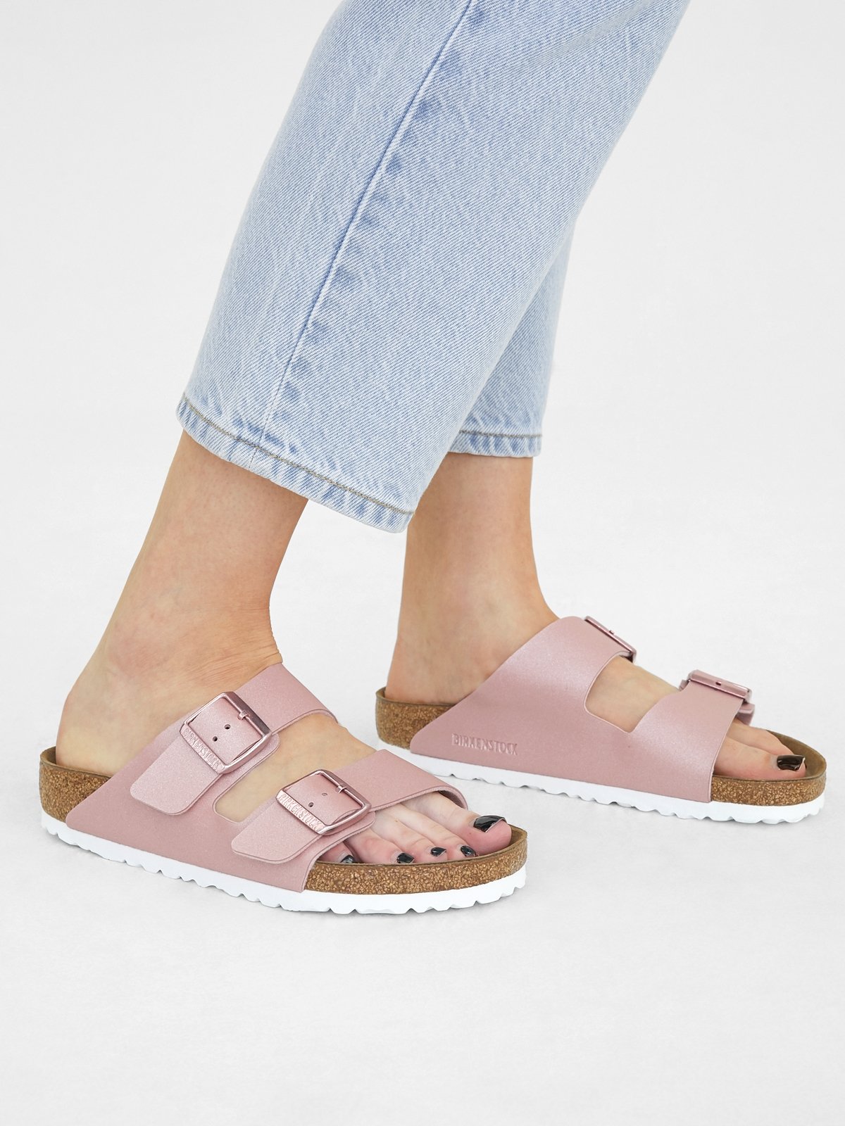 Arizona Icy Metallic Old Rose Sandals Rose Pomelo Fashion