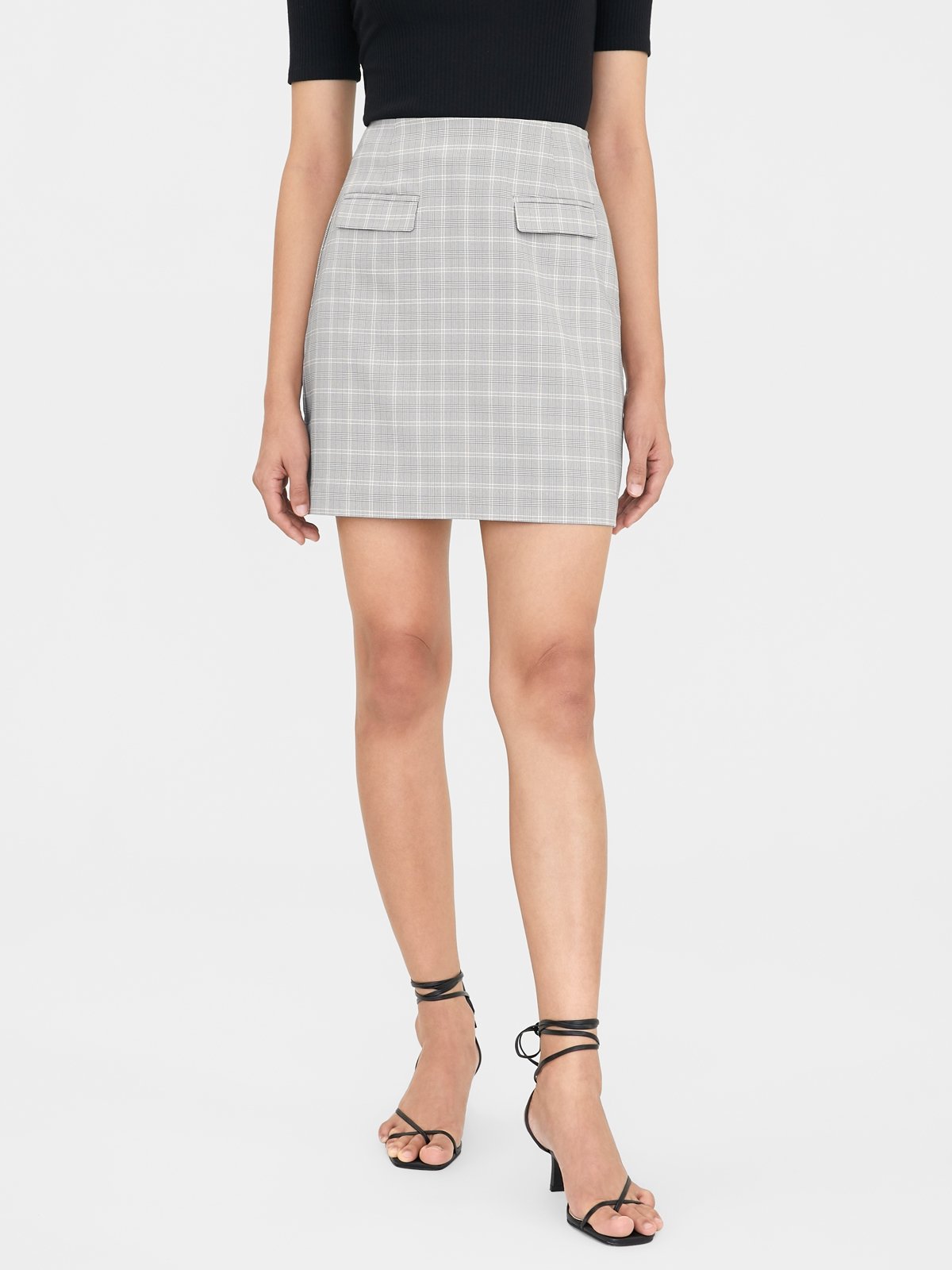 tartan skirt grey