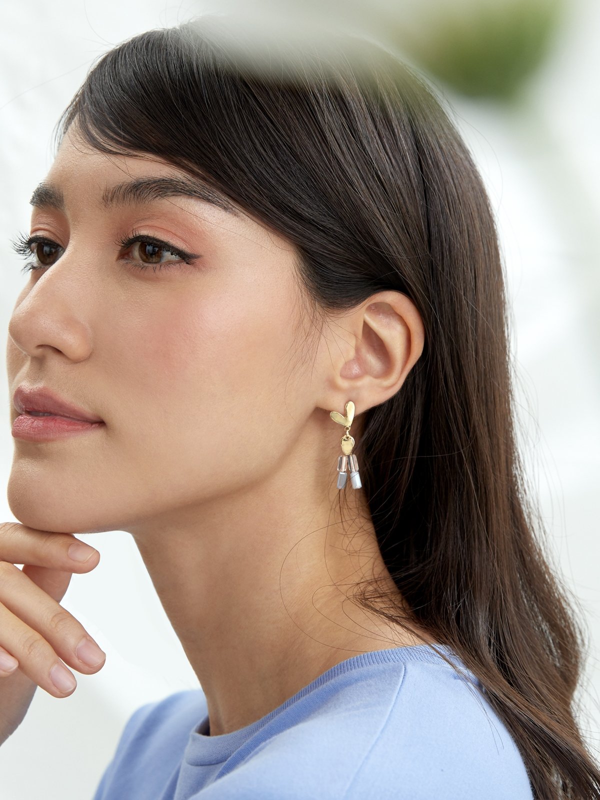 Gold drop cheap heart earrings