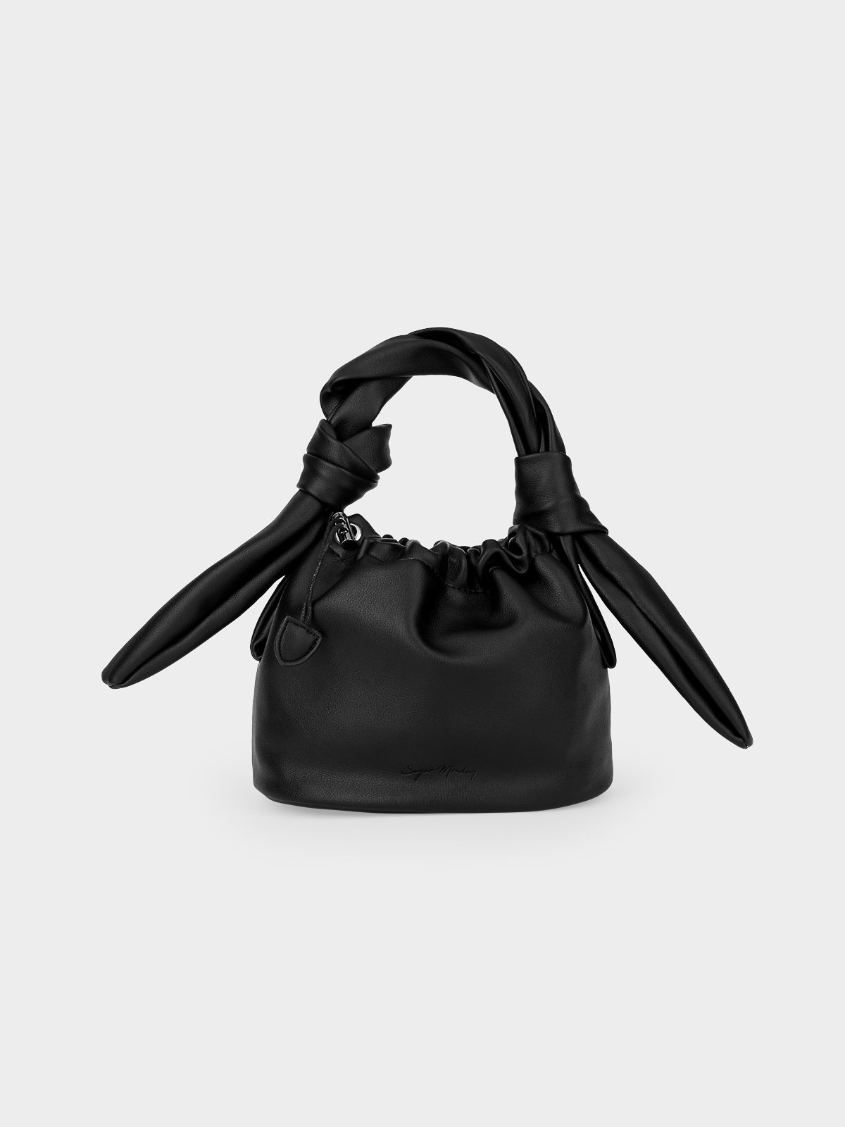 Cloud Bow Bucket Bag Black Pomelo Fashion