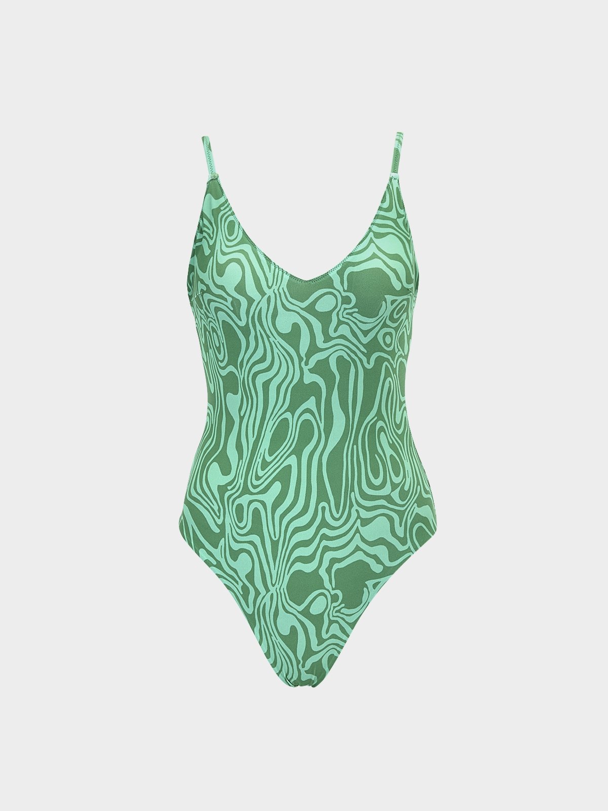 White and cheap green swimsuit