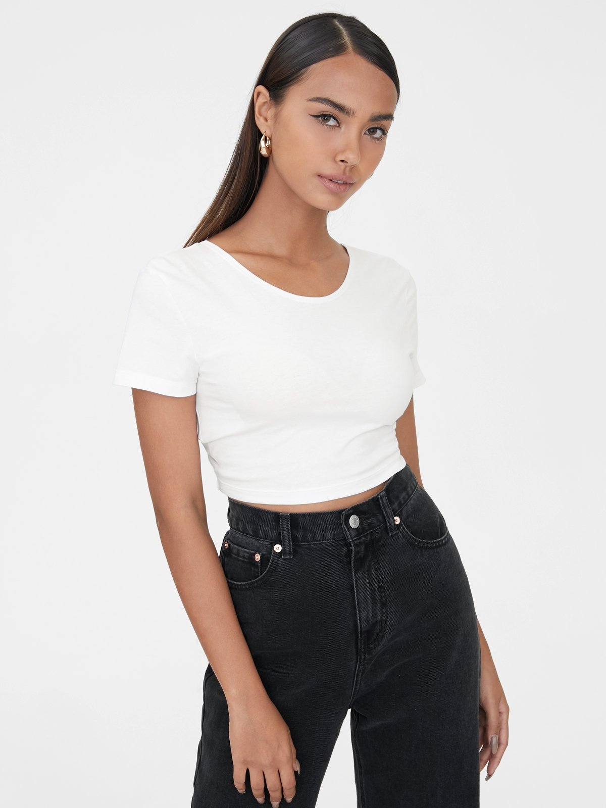 Side Knots White Crop Top