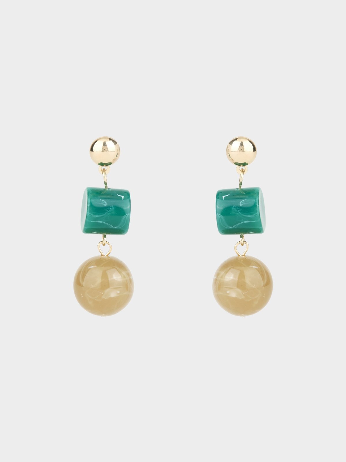 Chunky Gemstones Drop Earrings Green Pomelo Fashion