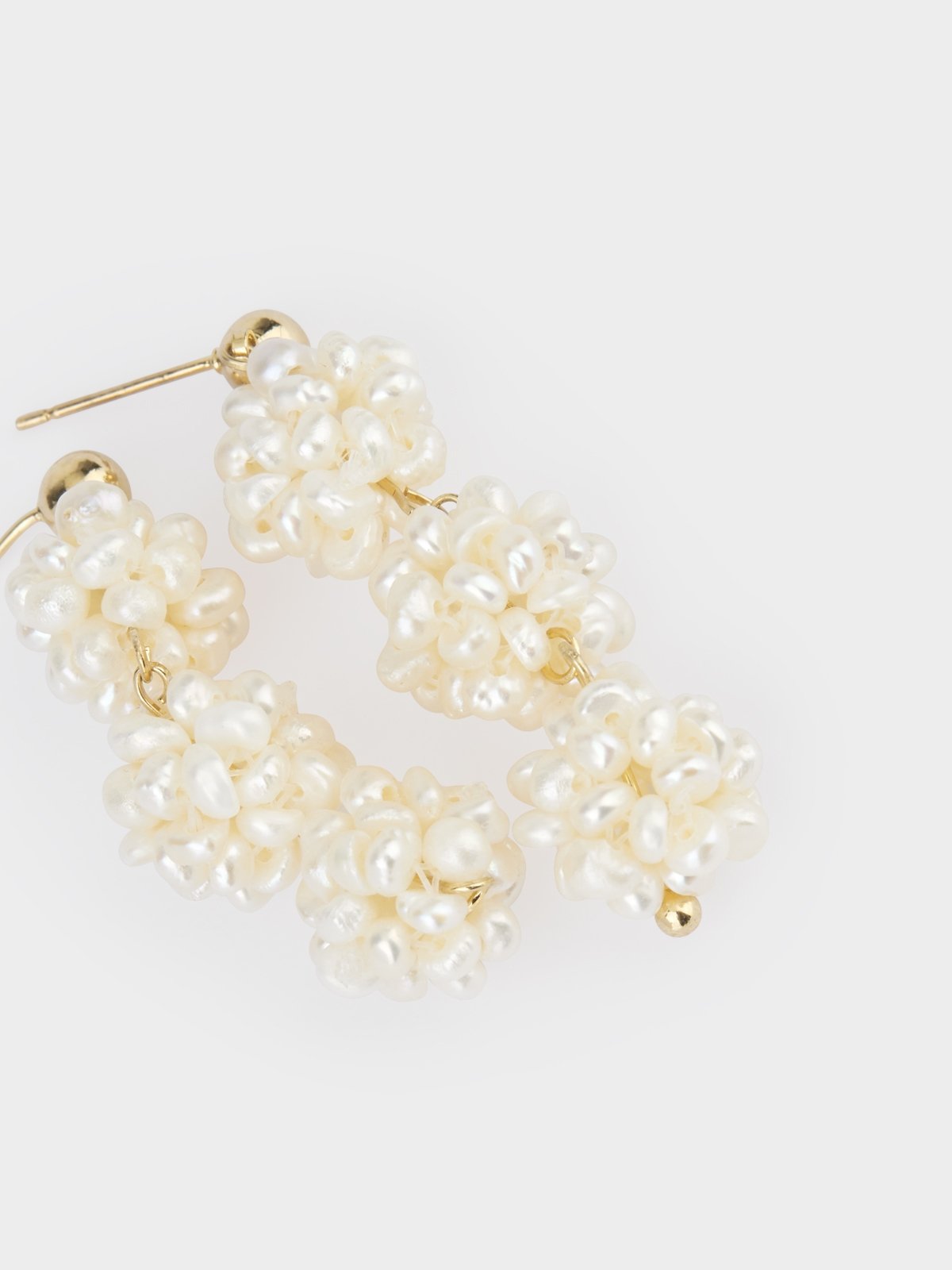 White discount hanging earrings