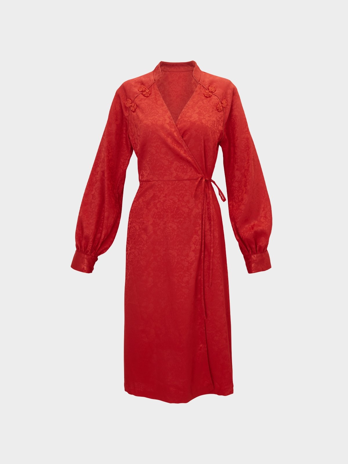 Red dress v neck long sleeves top