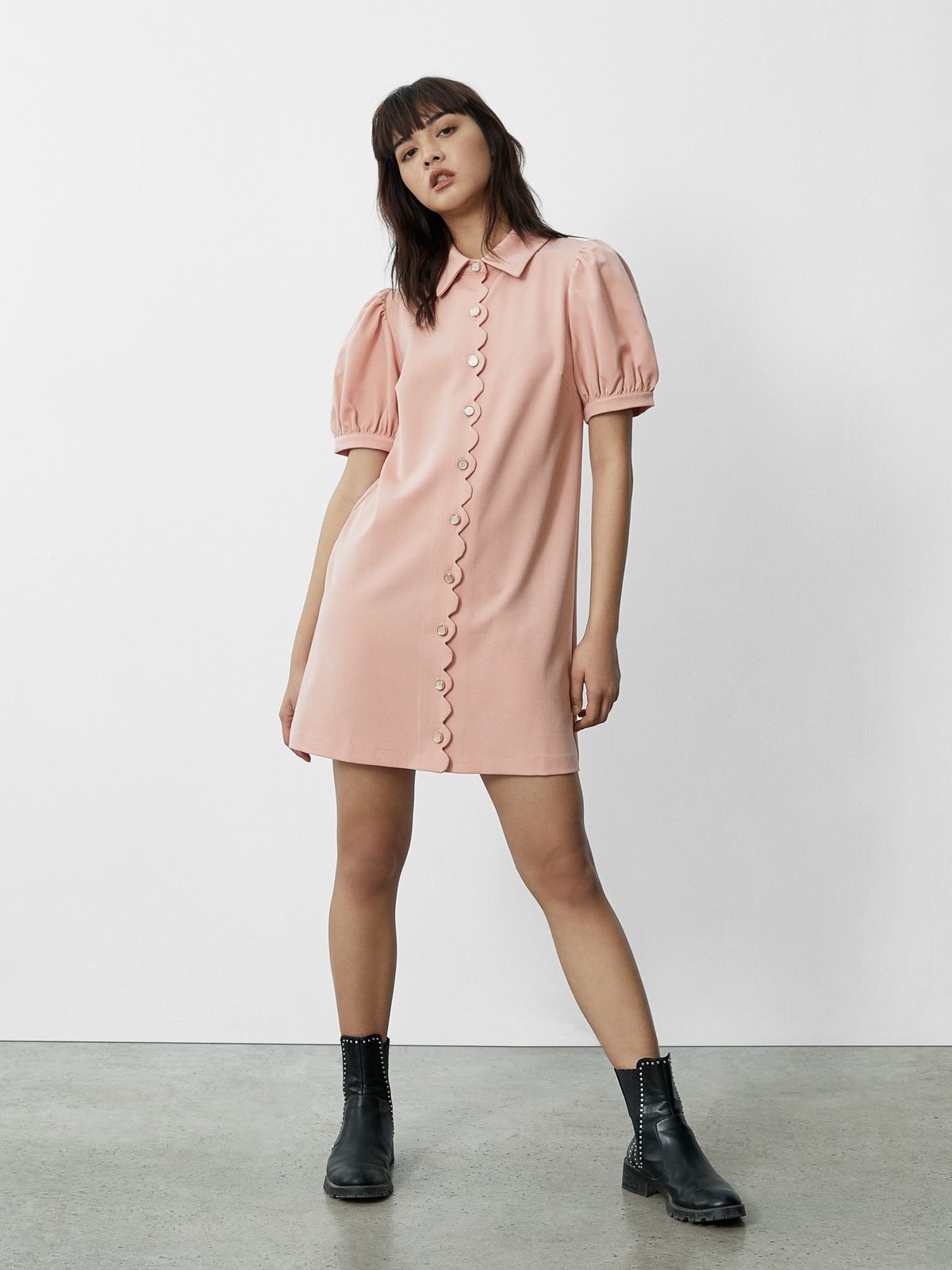 Pink button up dress hotsell