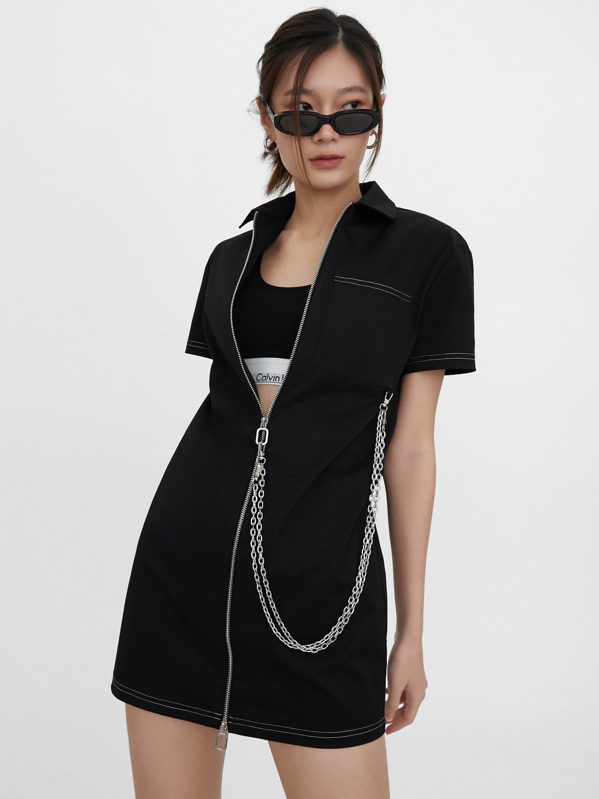 chain dress black