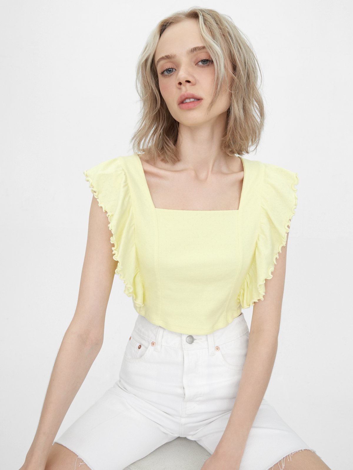 Seville Modal Frill Neck Long Sleeve Tee main image 0
