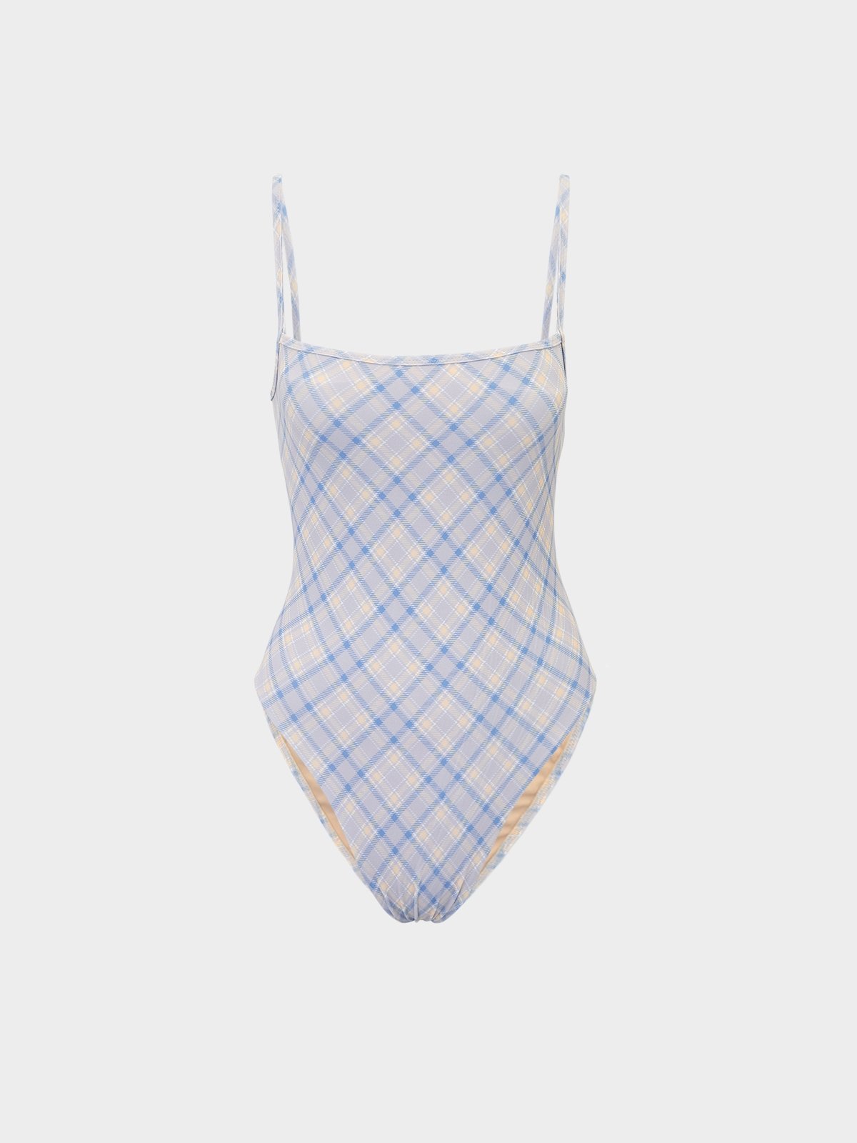 Plaid one piece swimsuit clearance