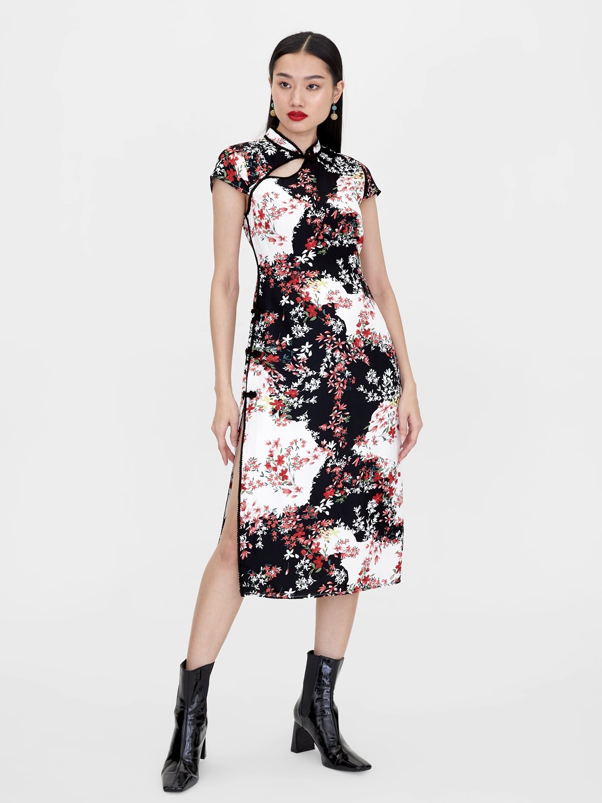 Side slit comfy midi dress main image 0