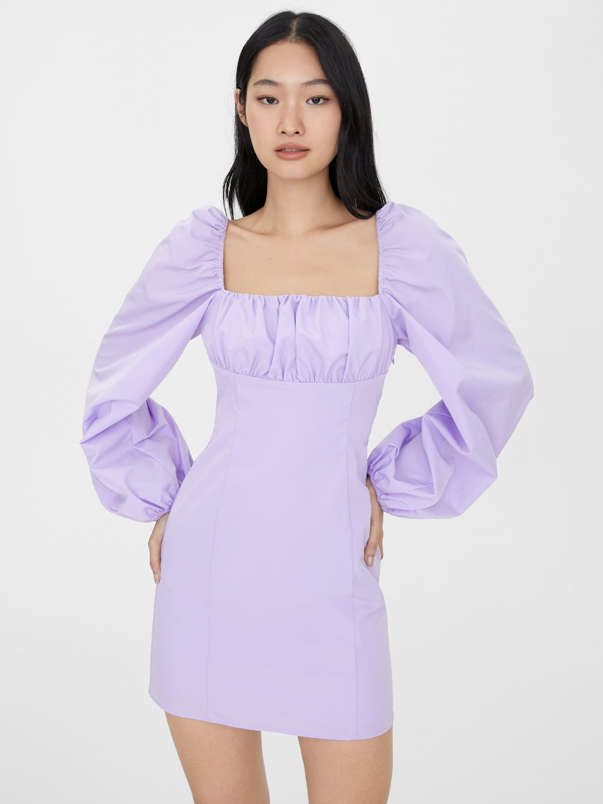 Purple dress hotsell with sleeves