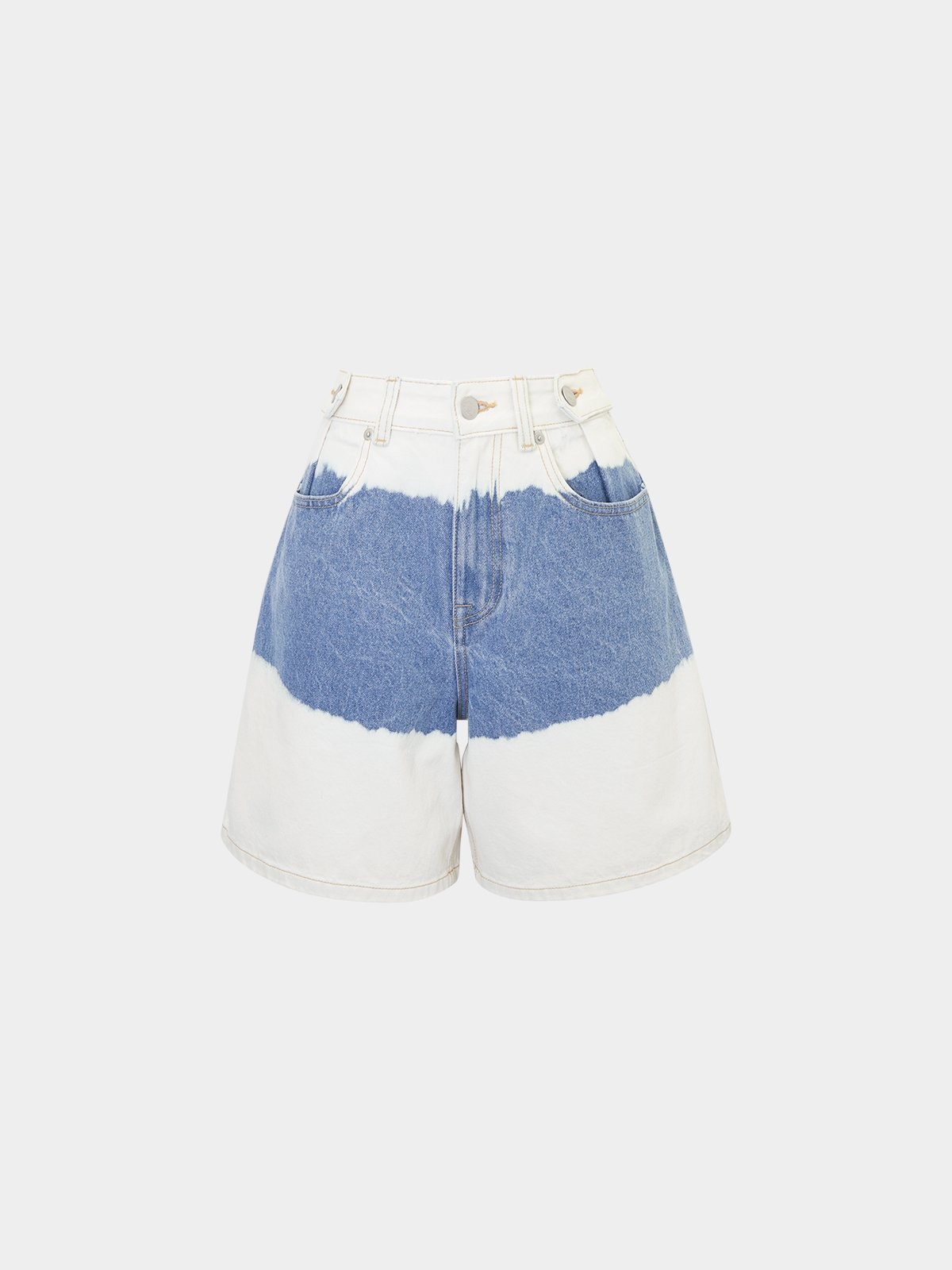 White and blue denim sale shorts