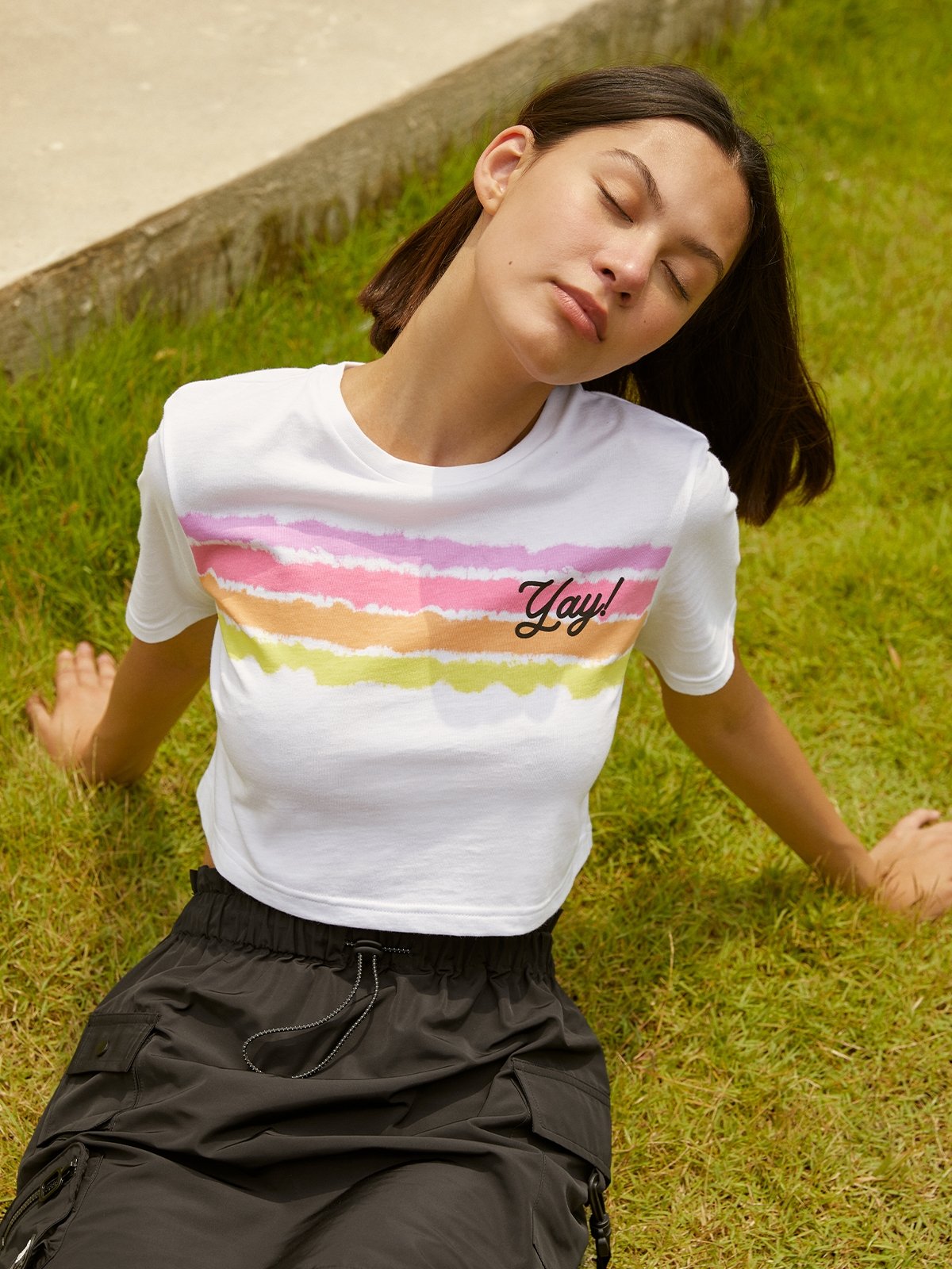 Stacked Logo Tight Tee Yaf Bright White