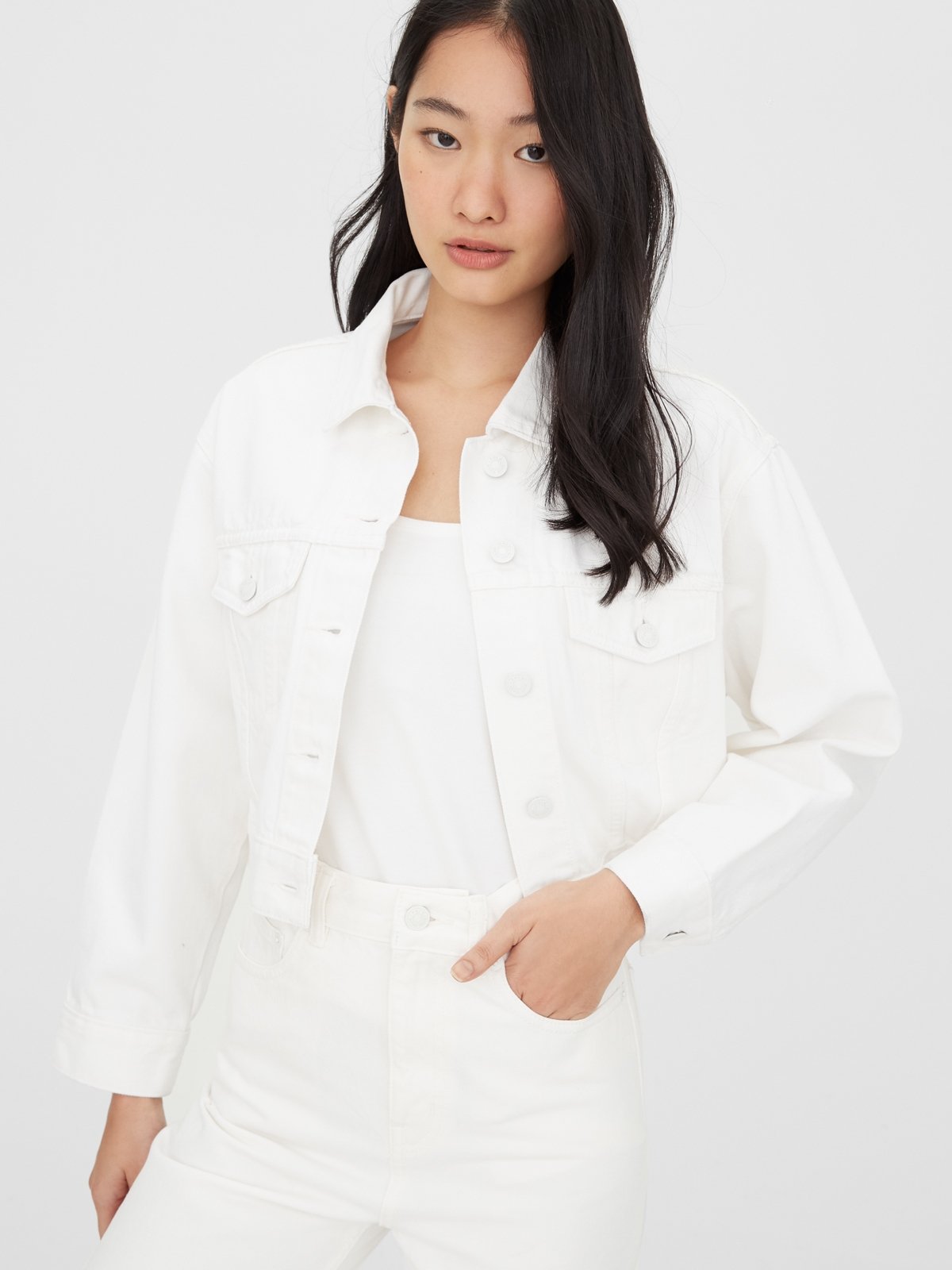 Sustainable Denim Jacket - White 