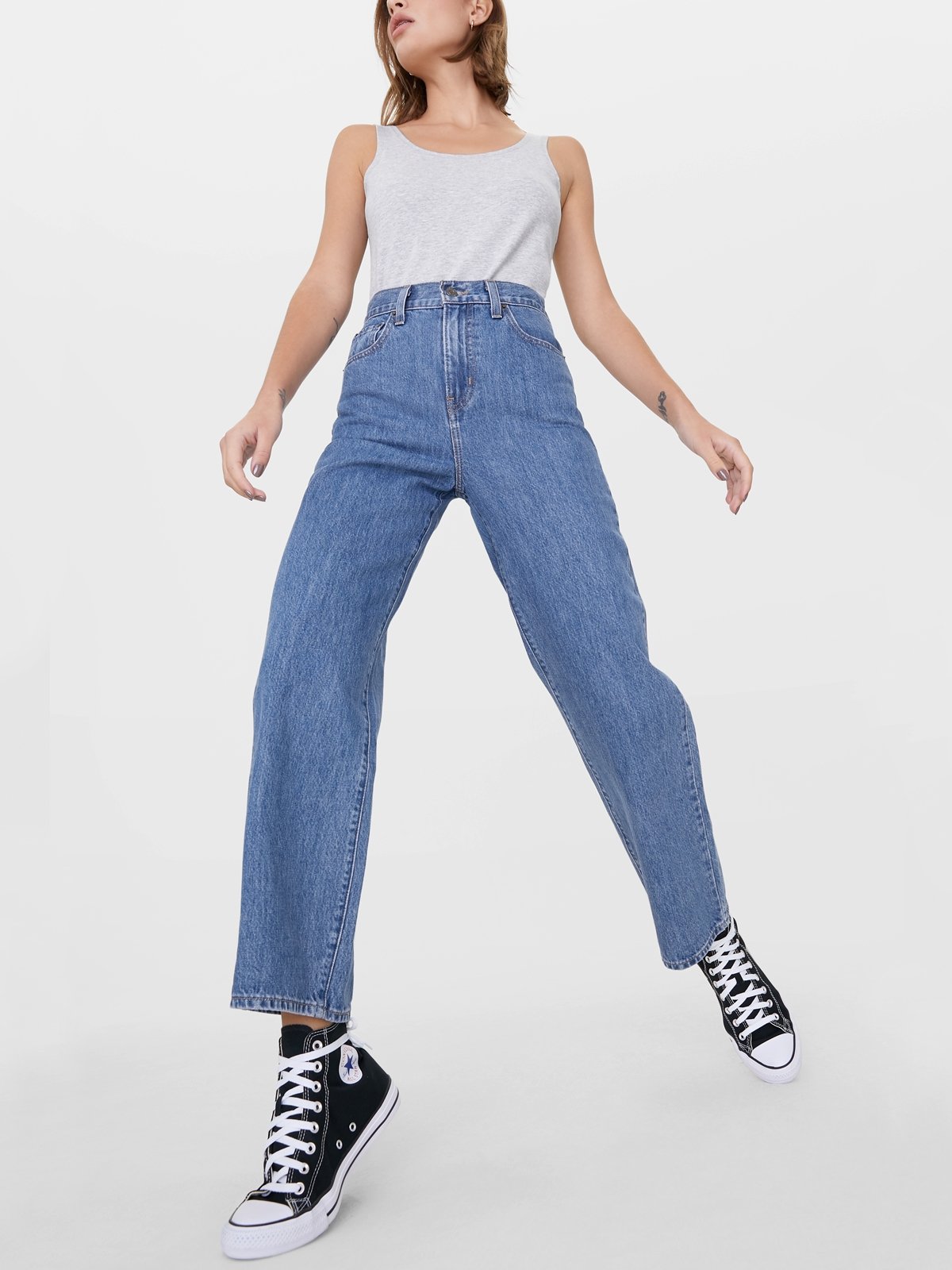 Ribcage Straight Ankle Jeans - Noe Dark Mineral - Pomelo Fashion