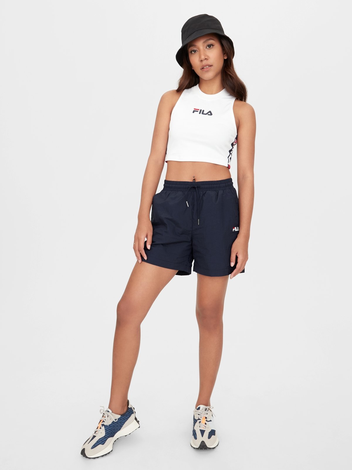 Fila crop top and shorts set store
