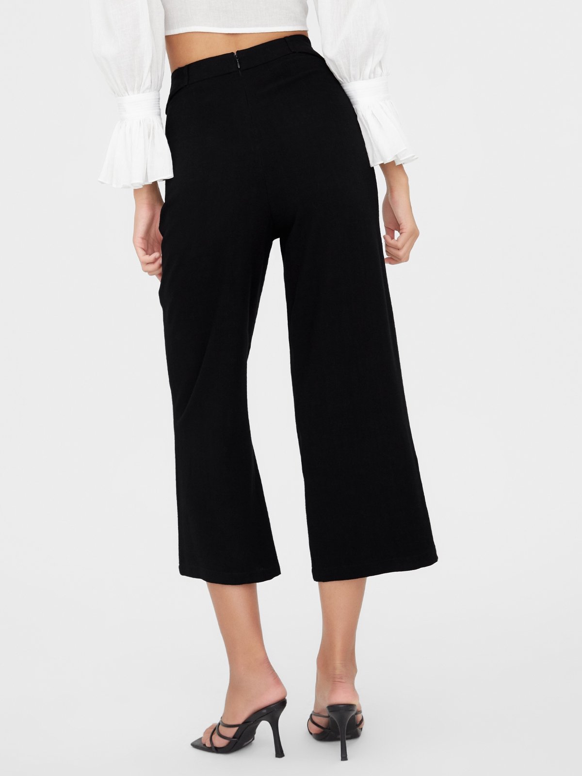 High Waist Wide Leg Pants - Black 