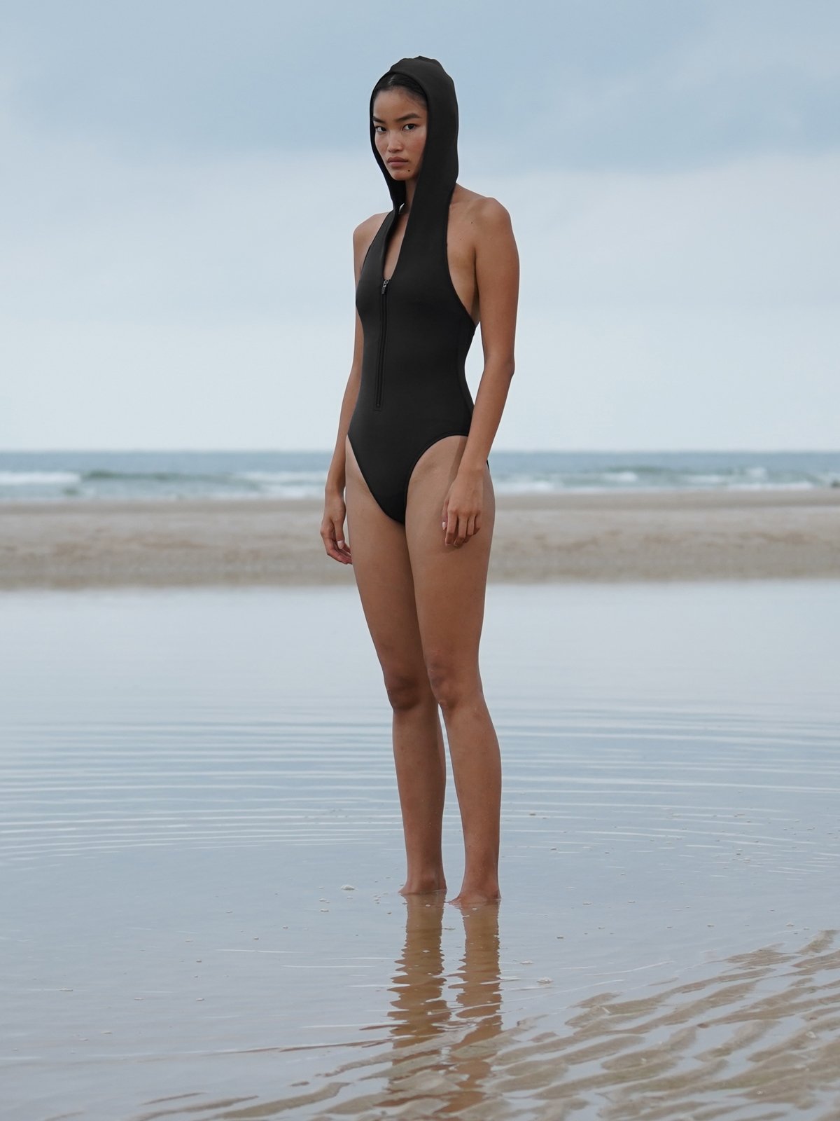 Hooded one piece swimsuit best sale