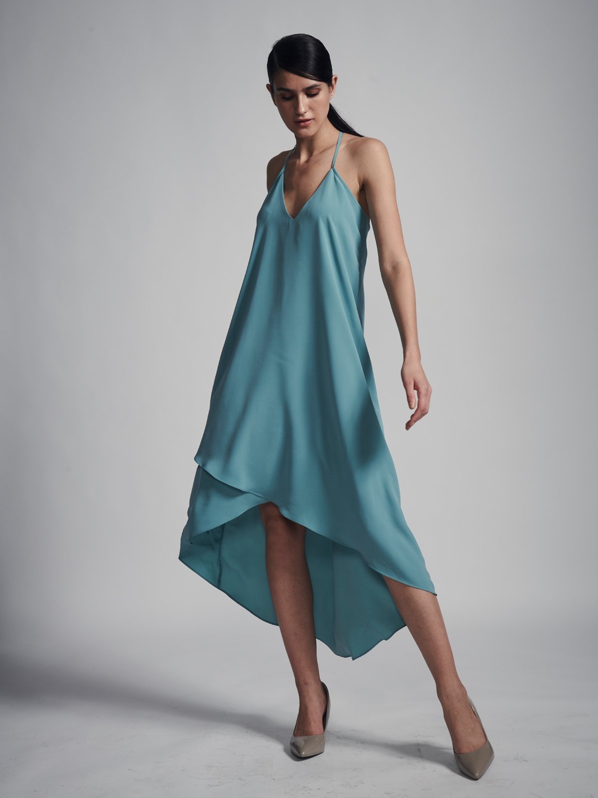 Asymmetric Cami Dress - Sage Green 
