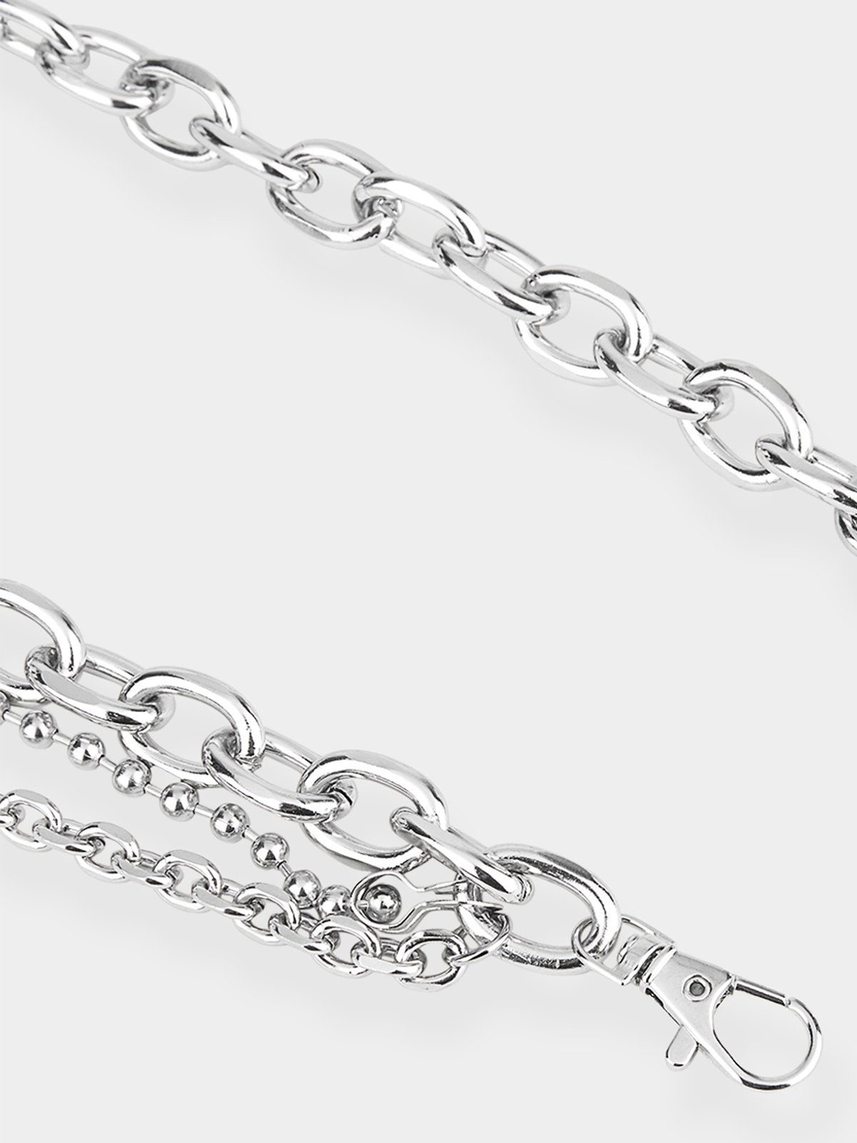 Sustainable Layered Chain Belt Silver Pomelo Fashion