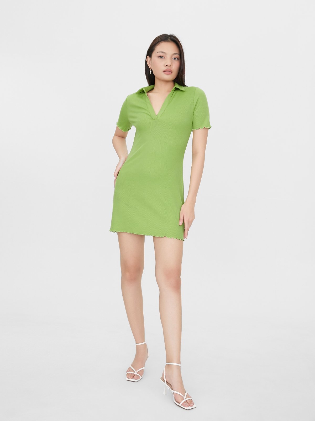 Ribbed polo dress deals