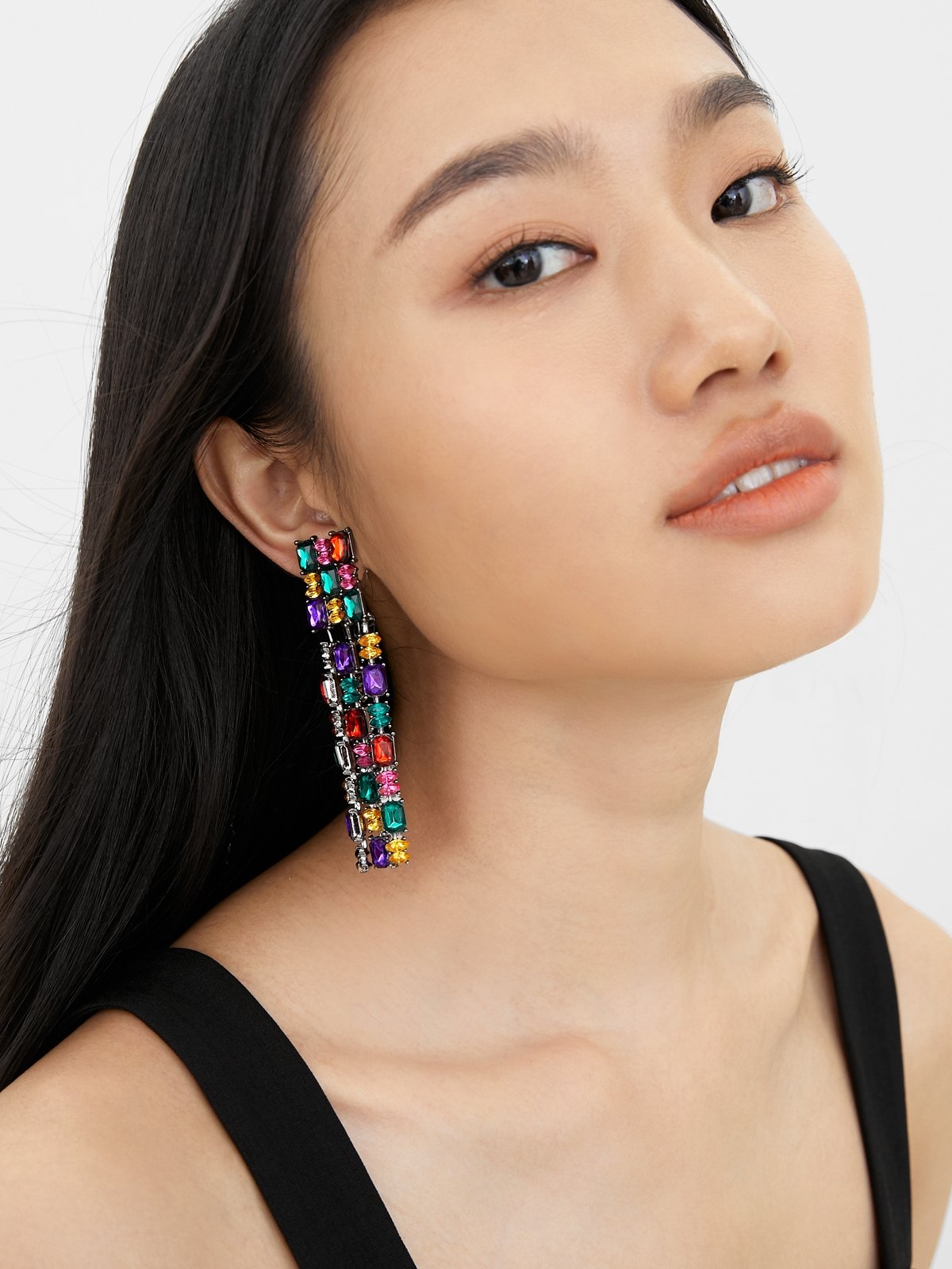 multicolor jewel earrings