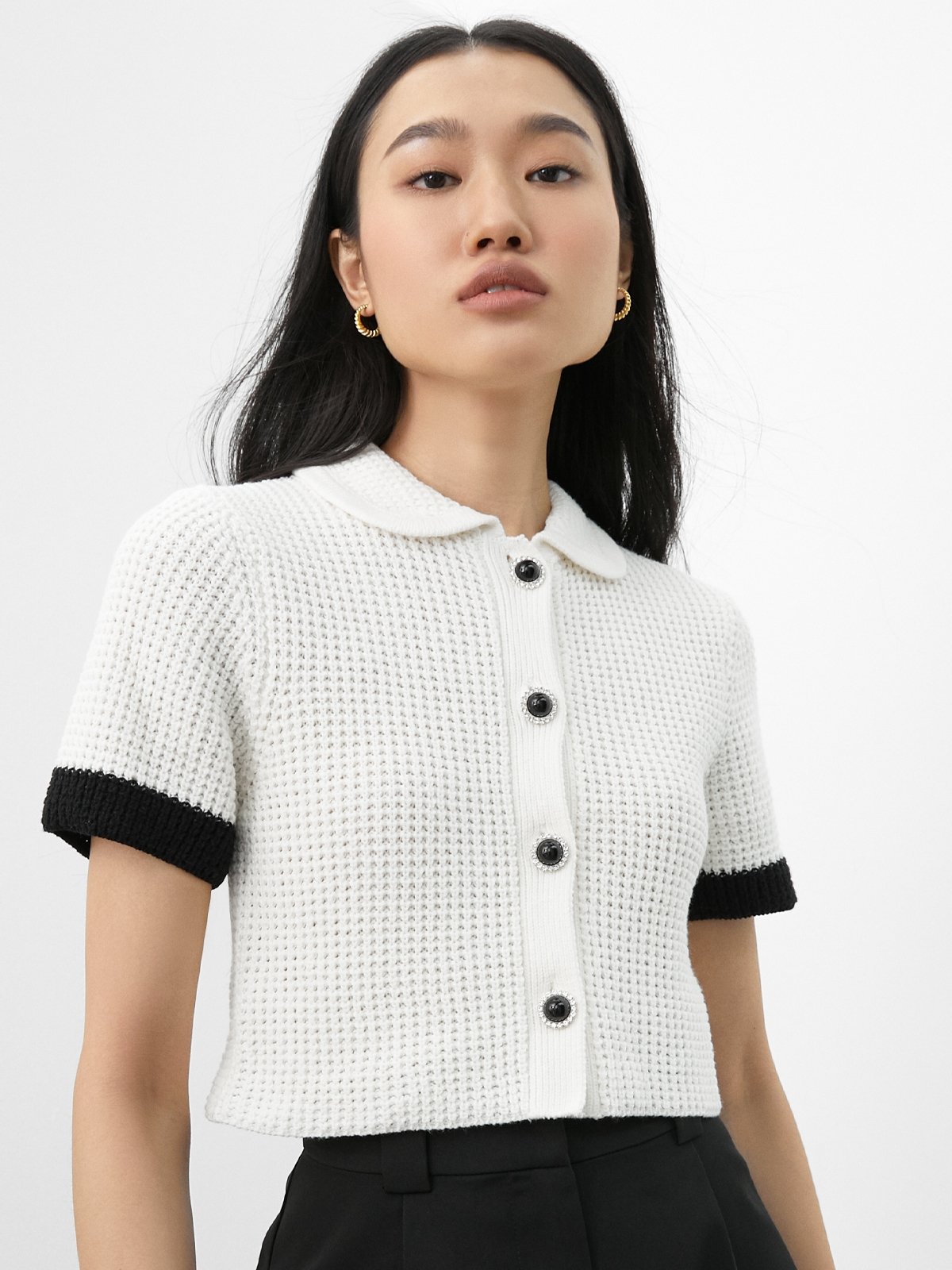 Peter pan collar crop top discount